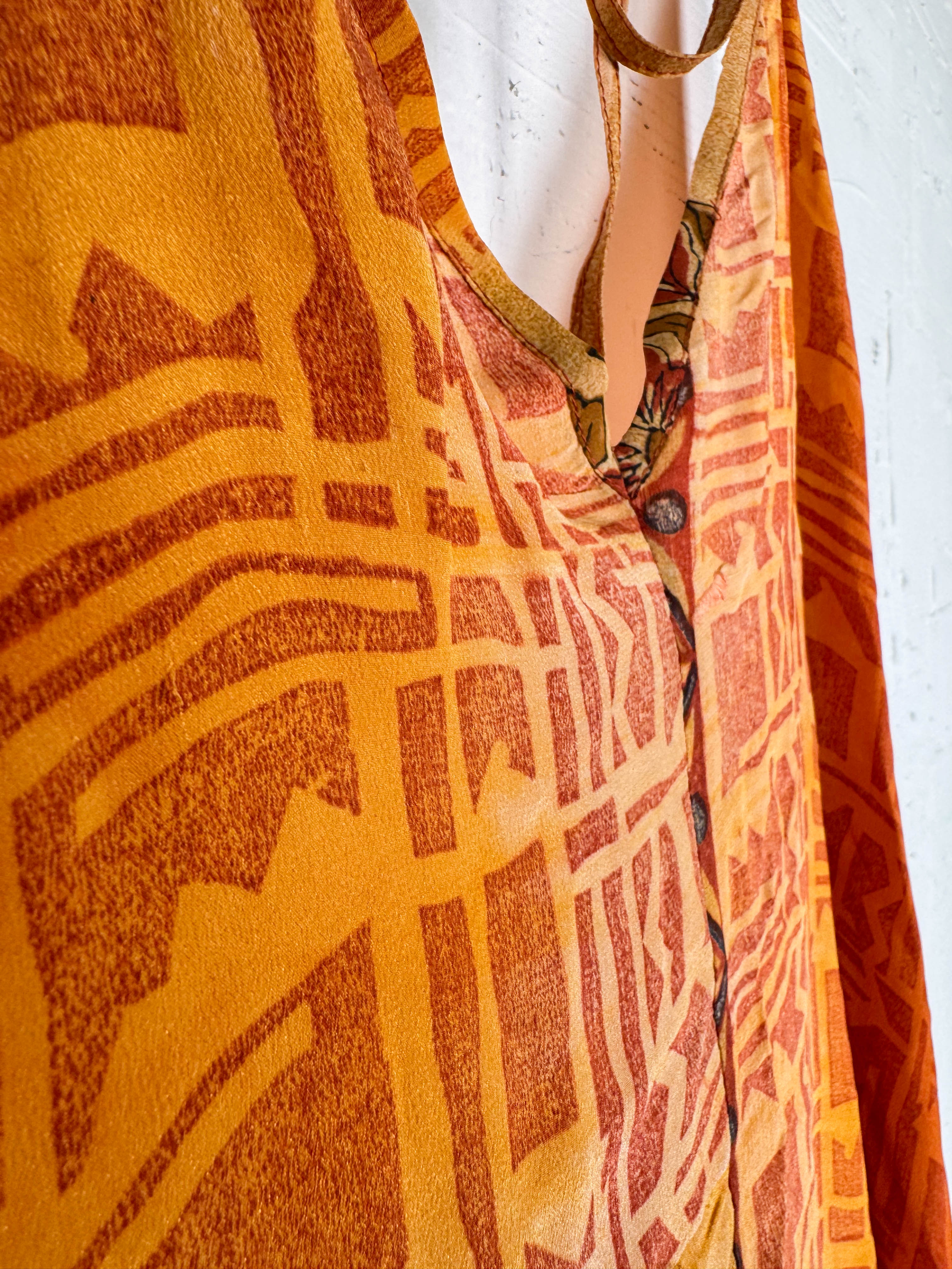 Tie-neck silk dress - Love Protect Sustain