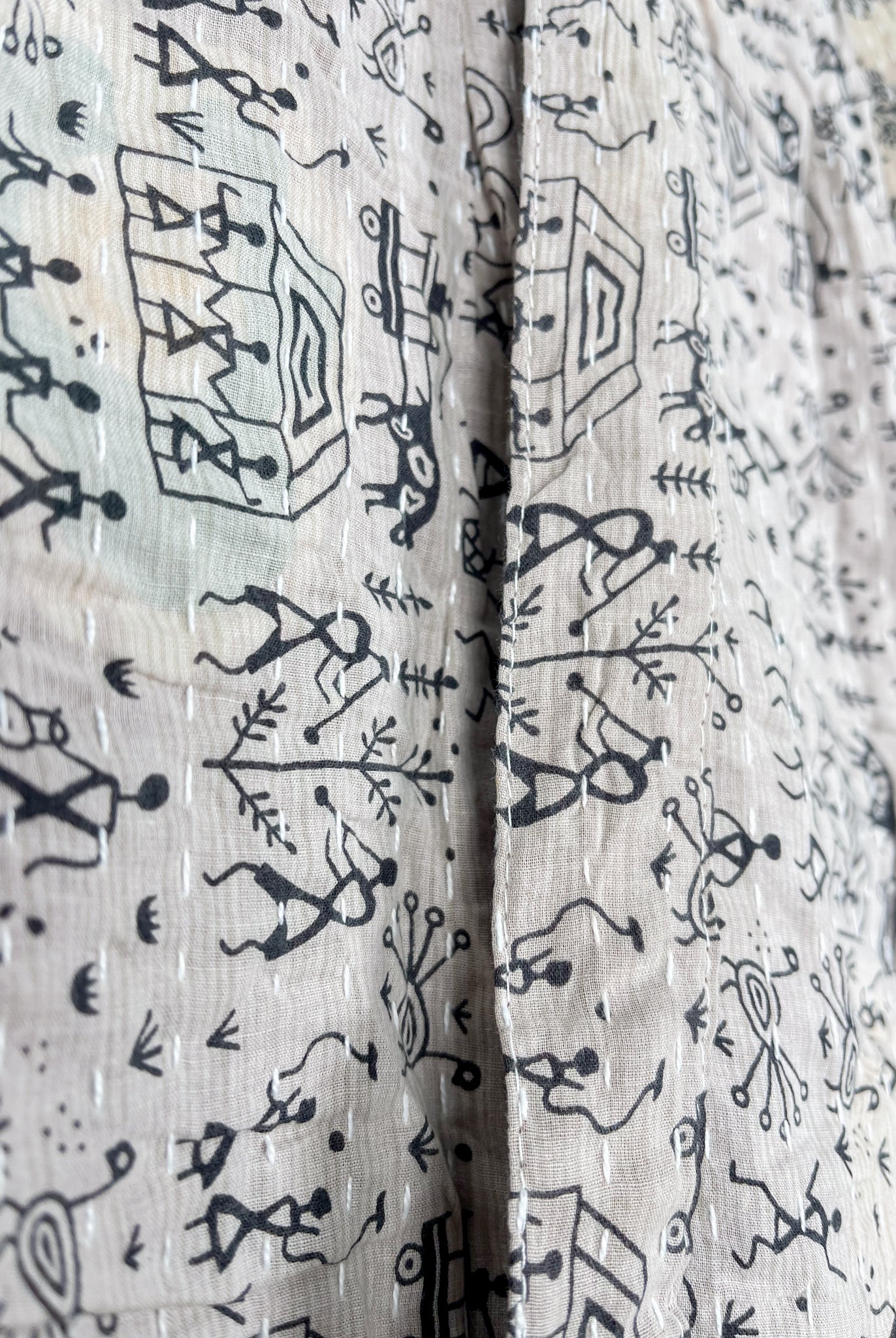 Tie Front Kantha Pants - Love Protect Sustain