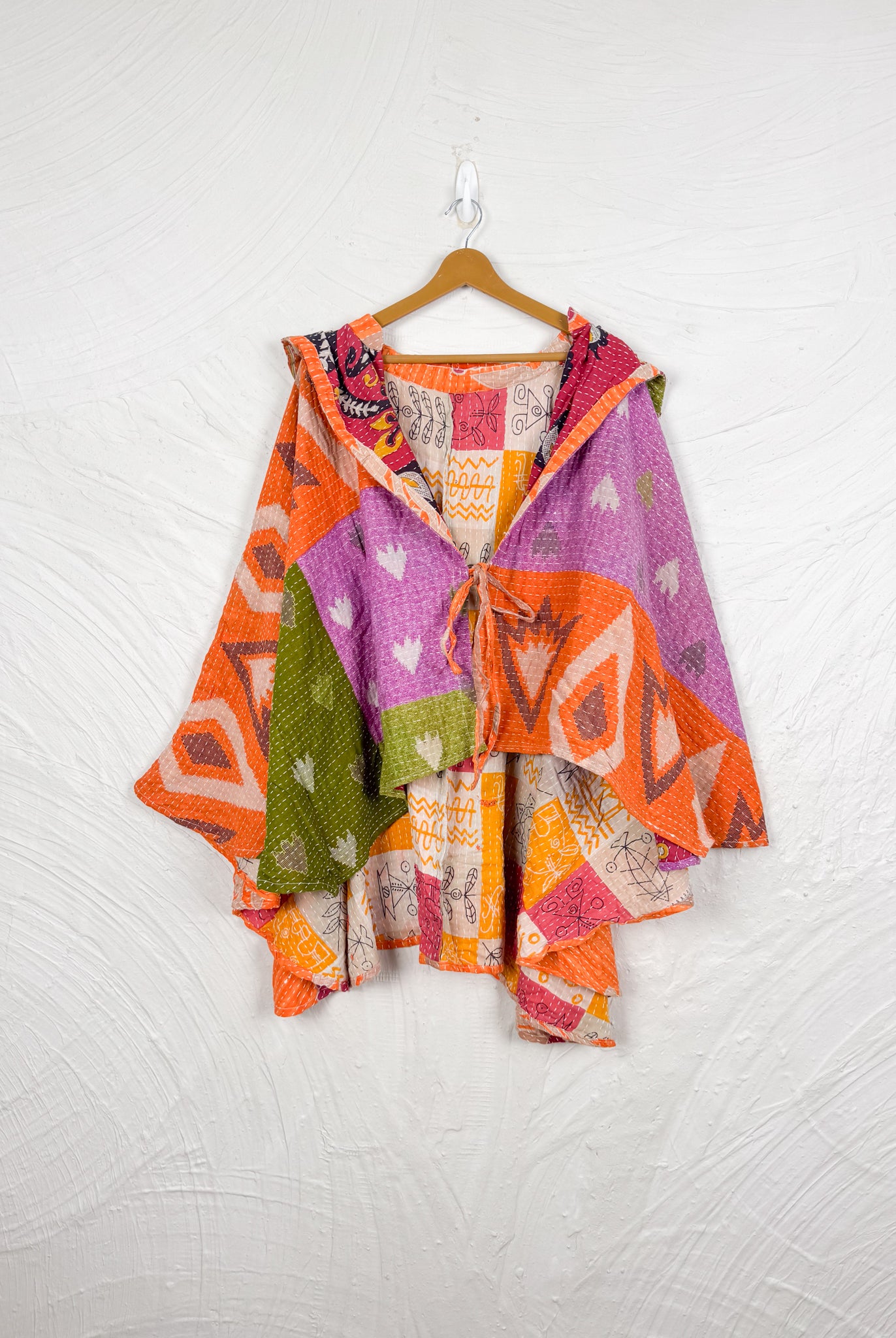 Tie front kantha ponch - Love Protect Sustain