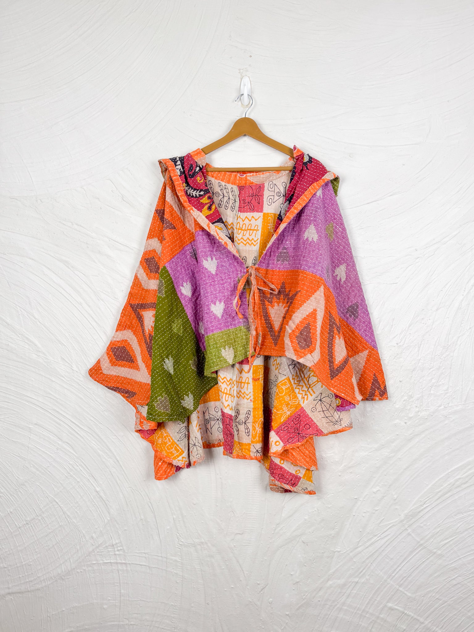 Tie front kantha ponch - Love Protect Sustain