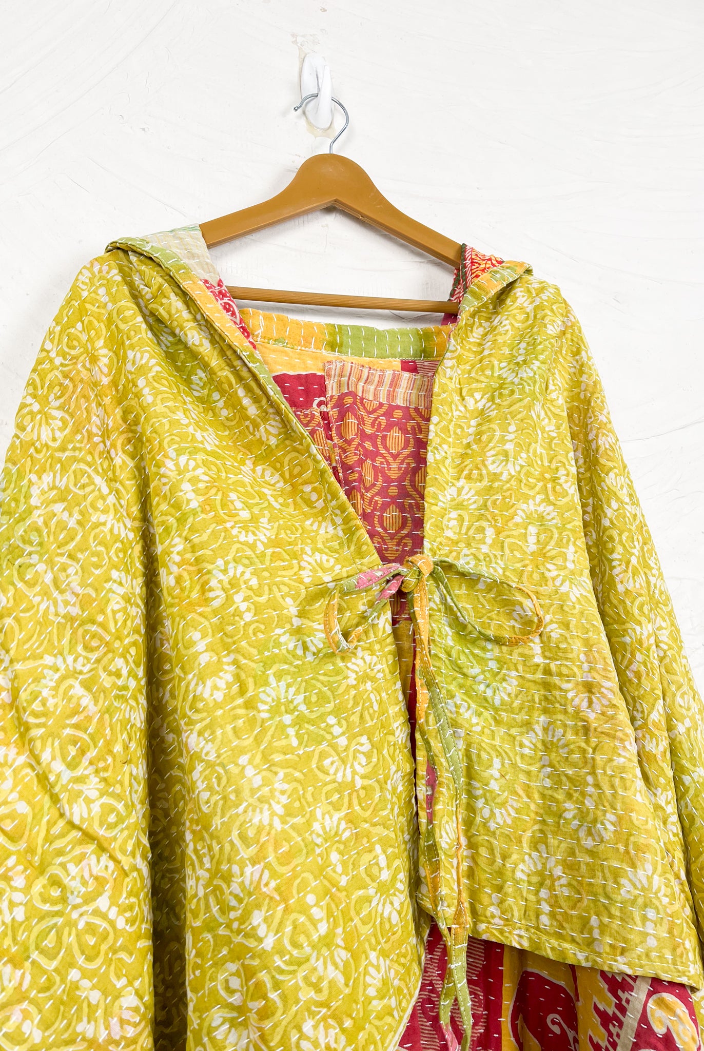 Tie front kantha poncho - Love Protect Sustain