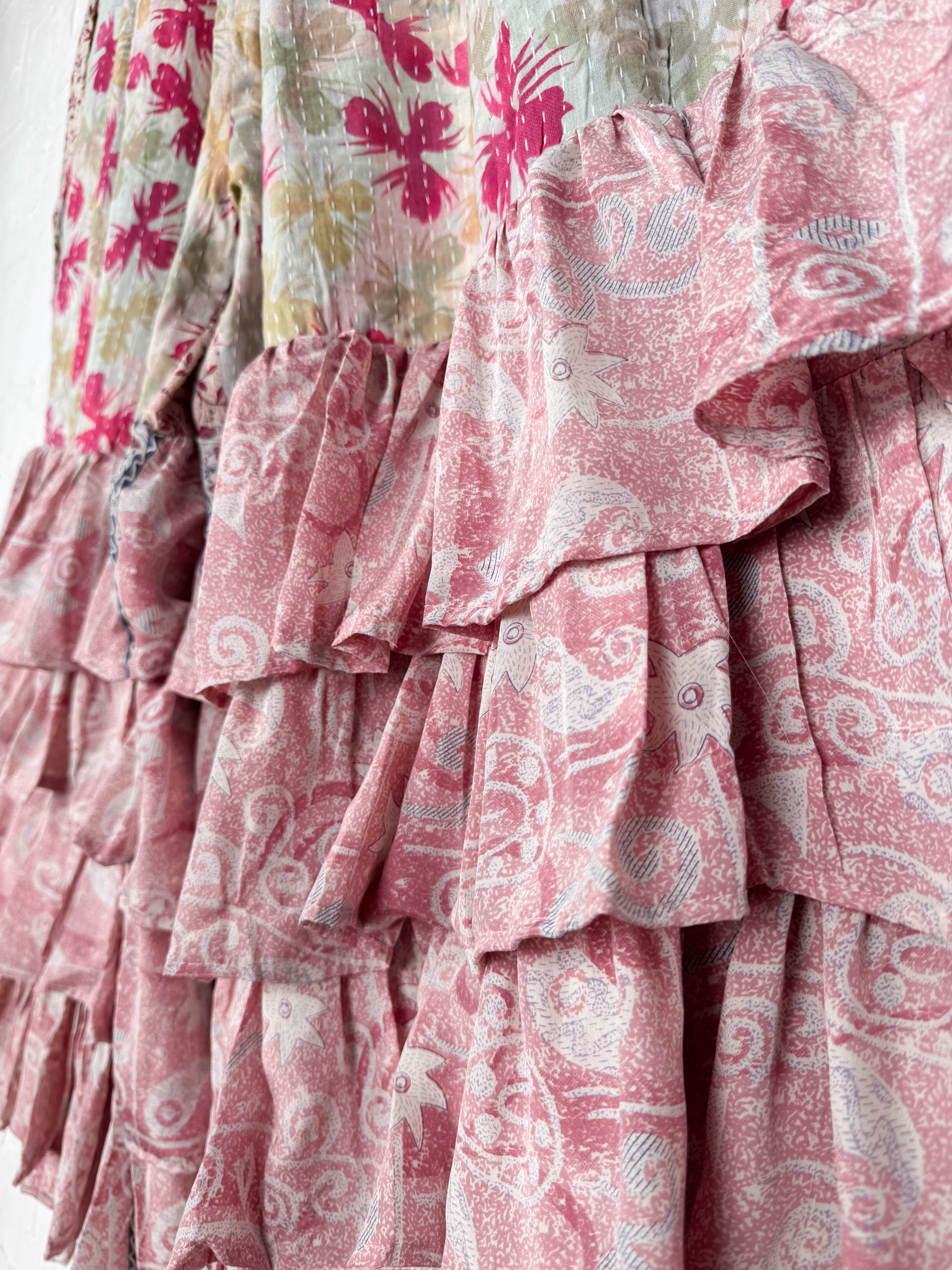 Tie red kantha pants travel - Love Protect Sustain