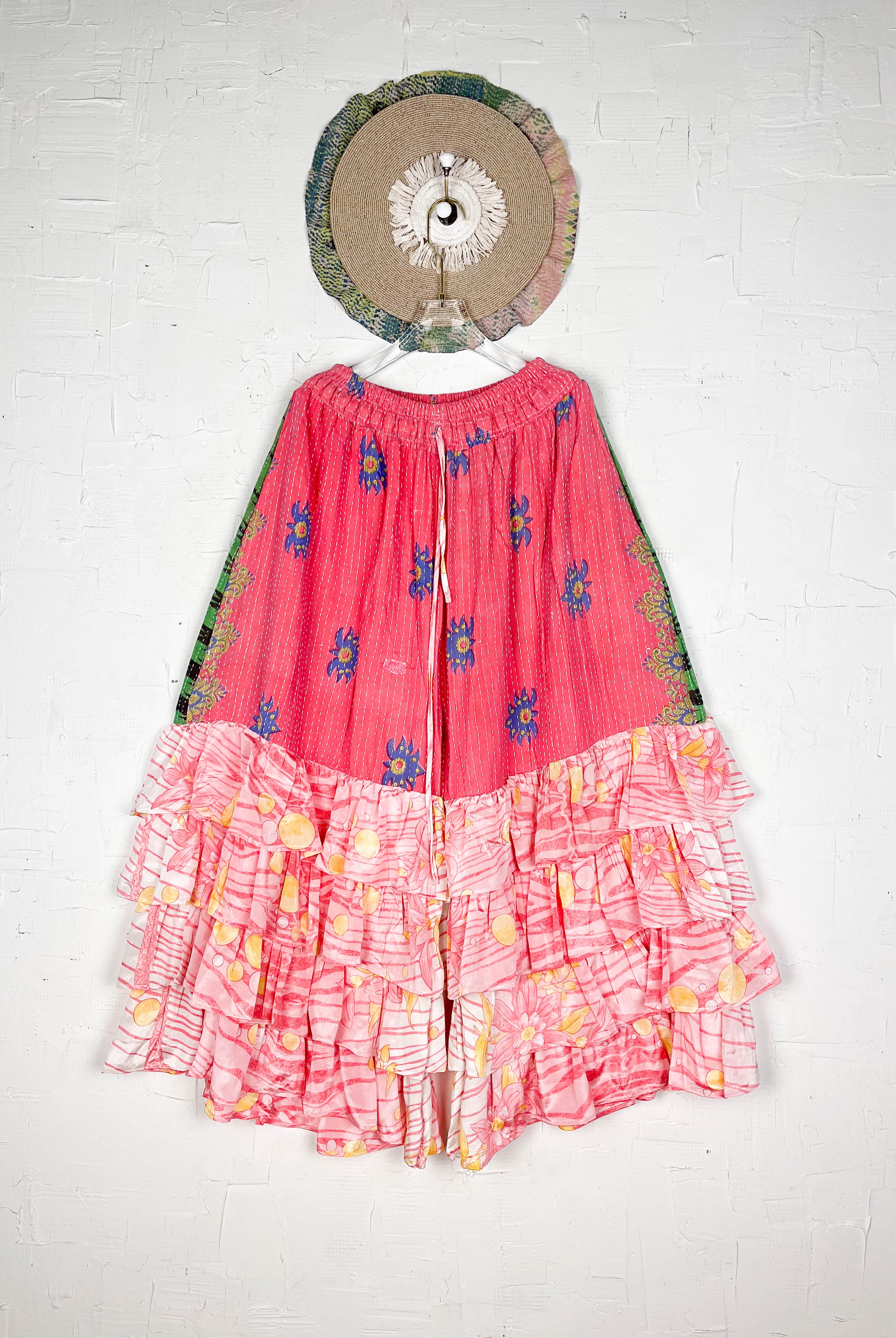 Tiered kantha pants travel - Love Protect Sustain