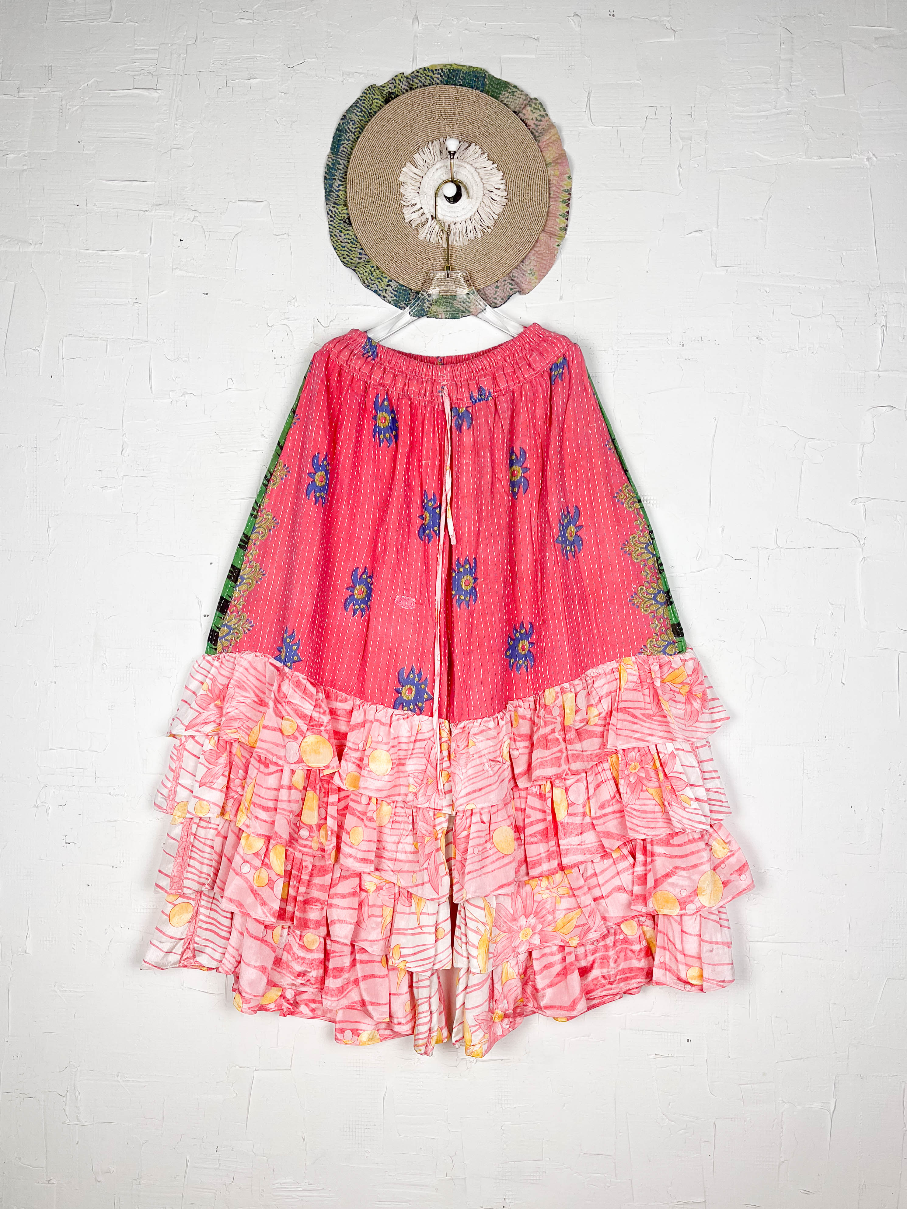 Tiered kantha pants travel - Love Protect Sustain