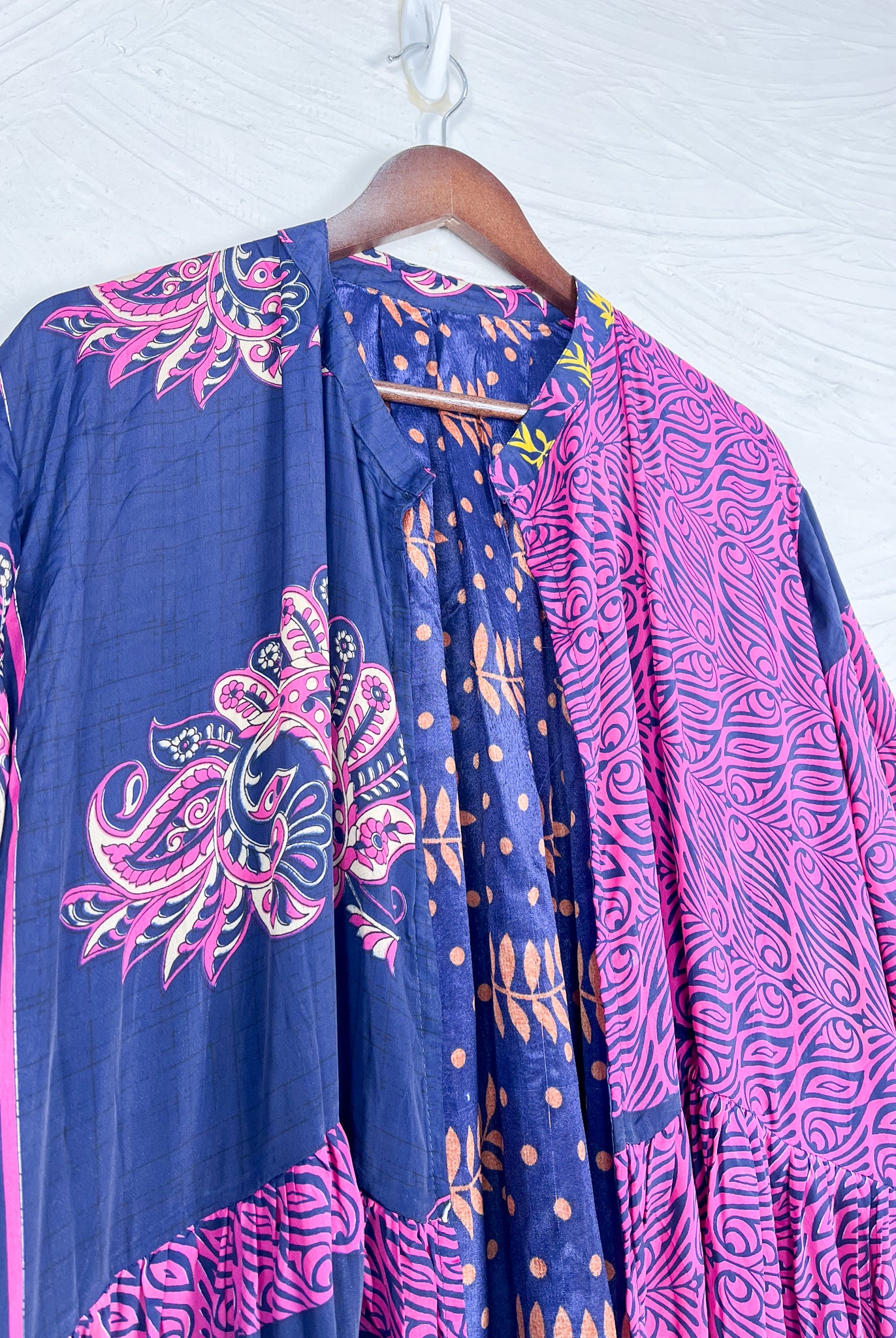 Tiered silk long dress - Love Protect Sustain