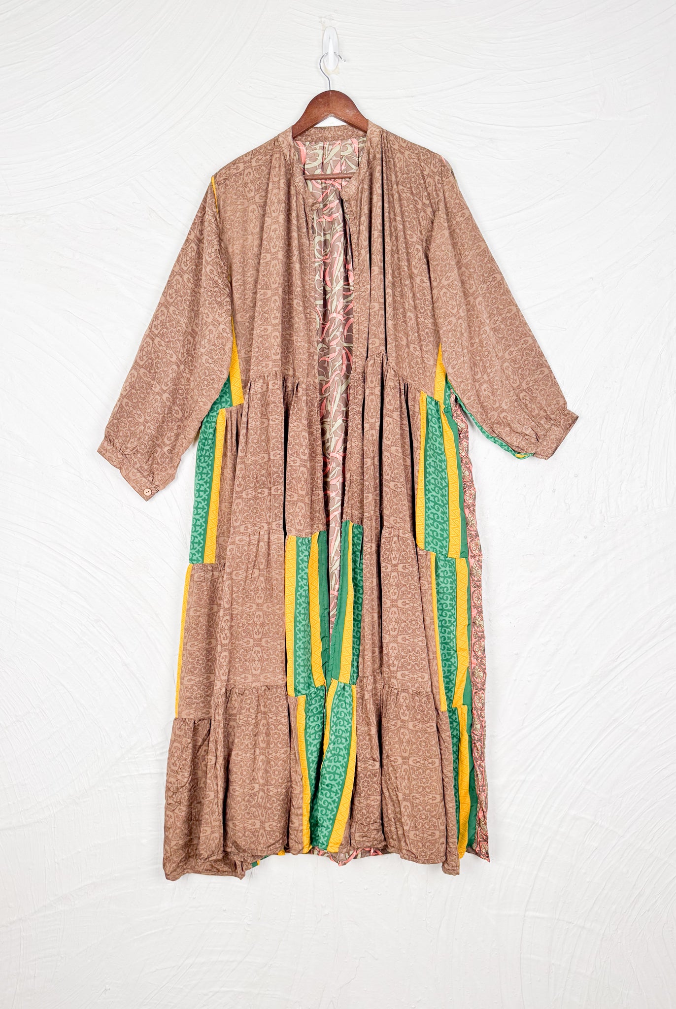 Tiered silk long dress - Love Protect Sustain