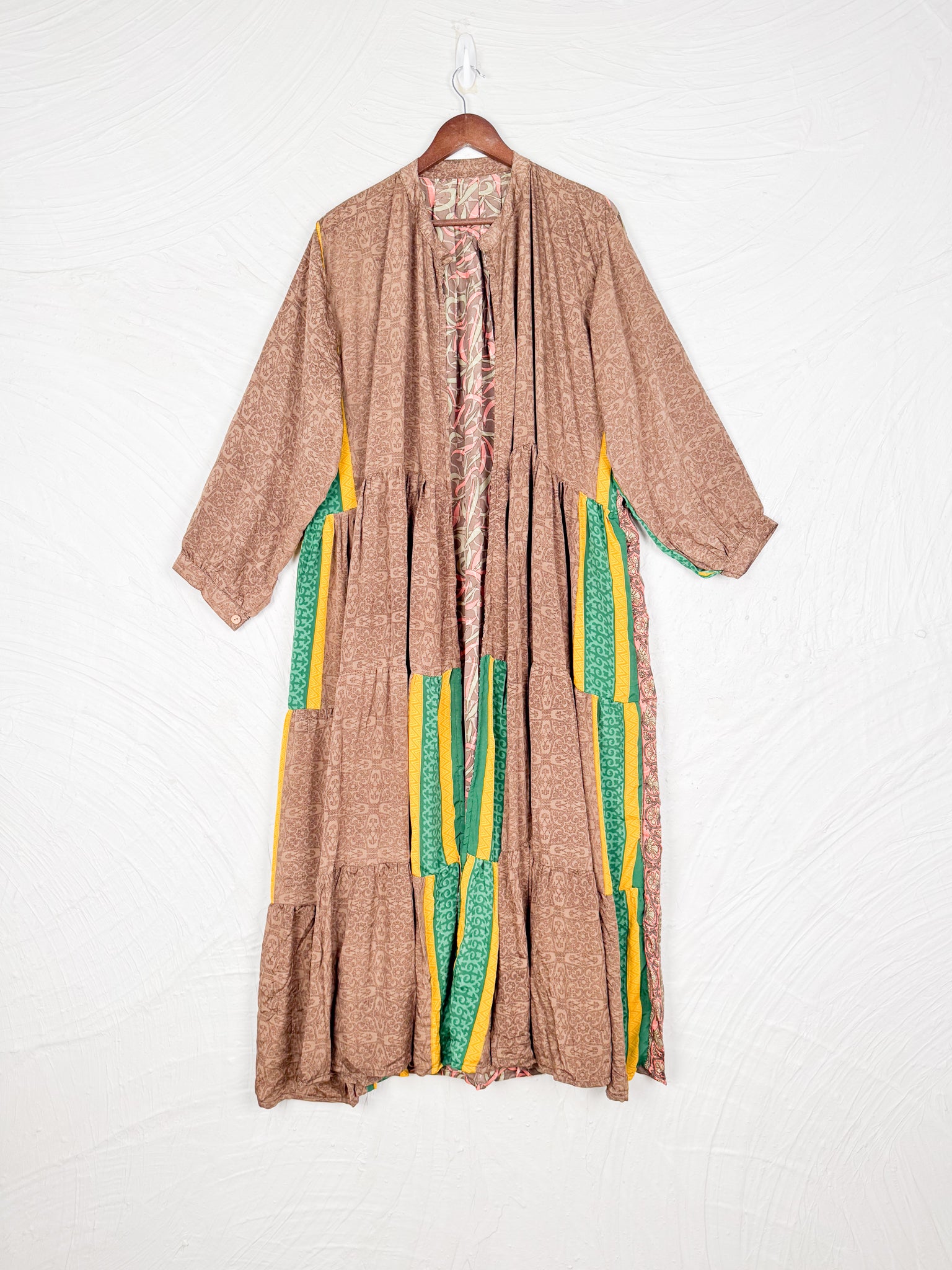 Tiered silk long dress - Love Protect Sustain