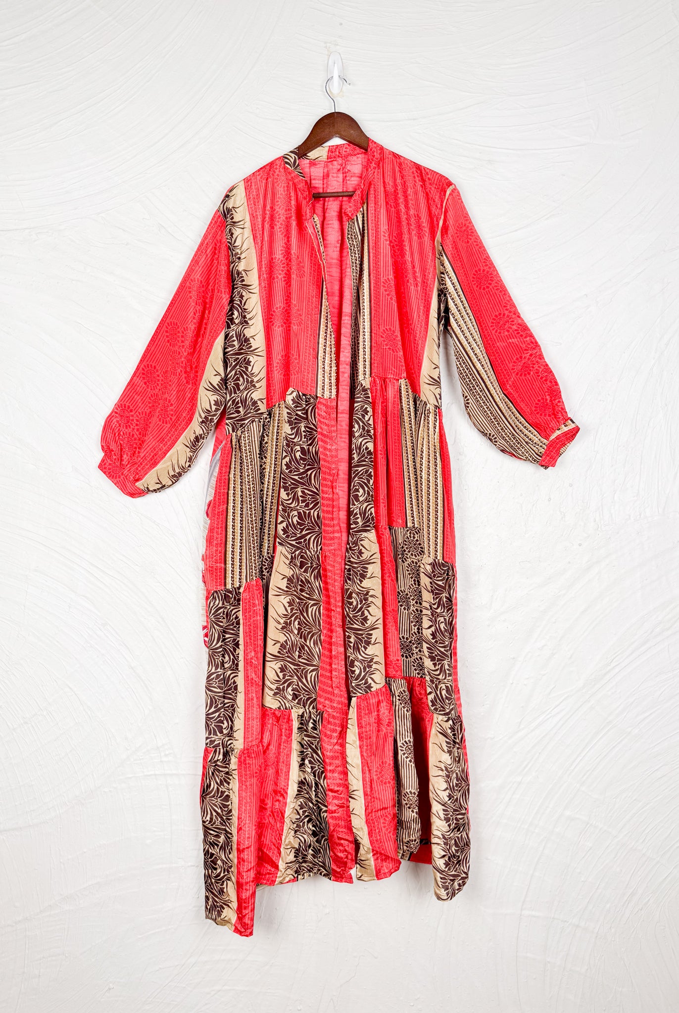 Tiered silk long dress - Love Protect Sustain