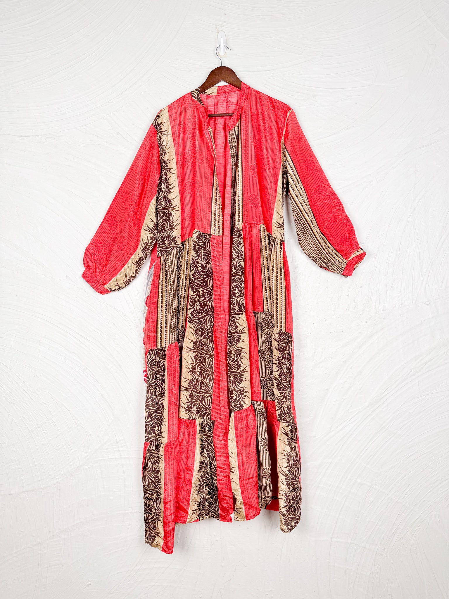 Tiered silk long dress - Love Protect Sustain