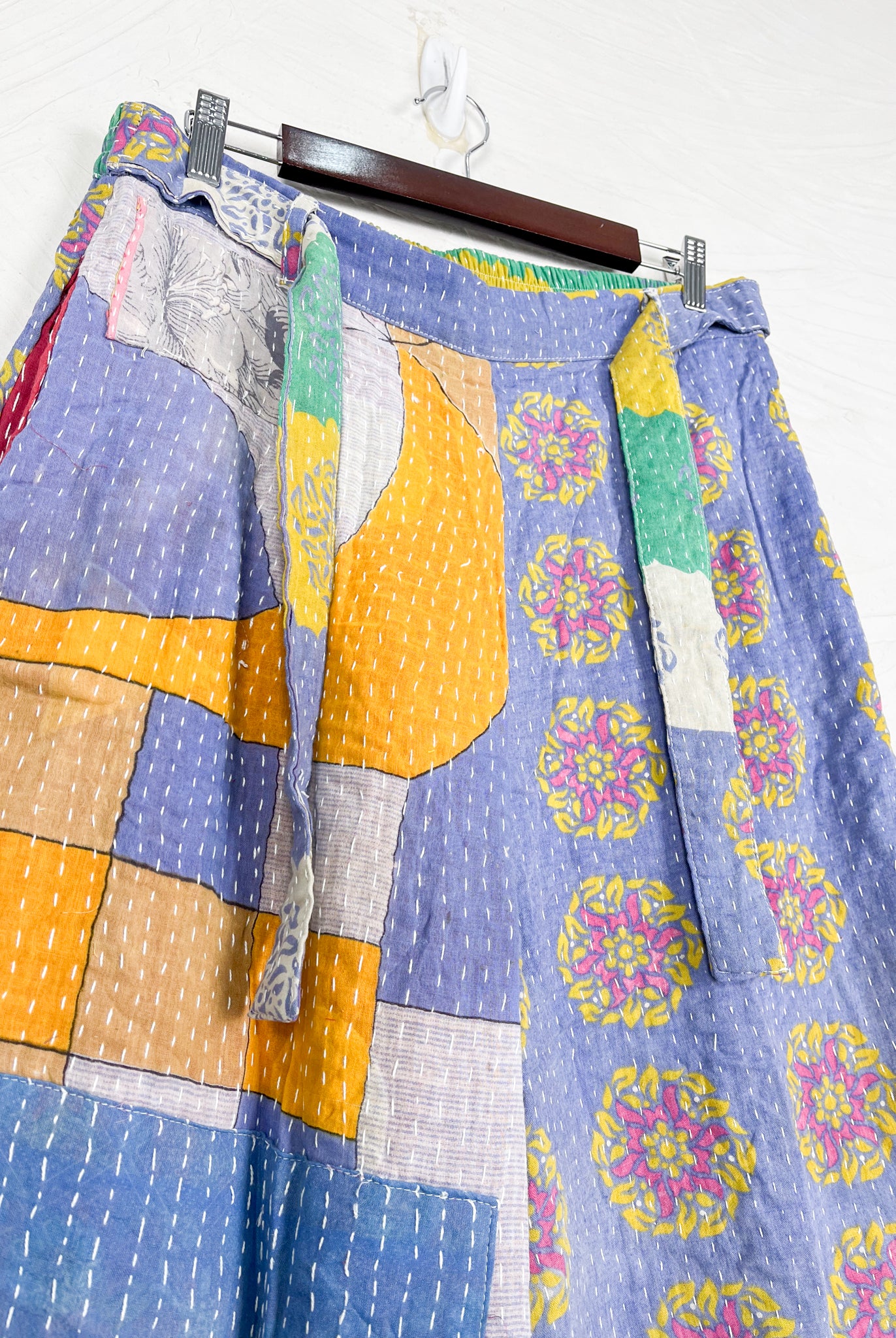 Tie waist Kantha pants - Love Protect Sustain