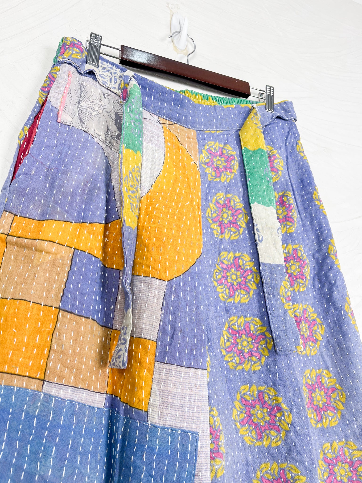 Tie waist Kantha pants - Love Protect Sustain