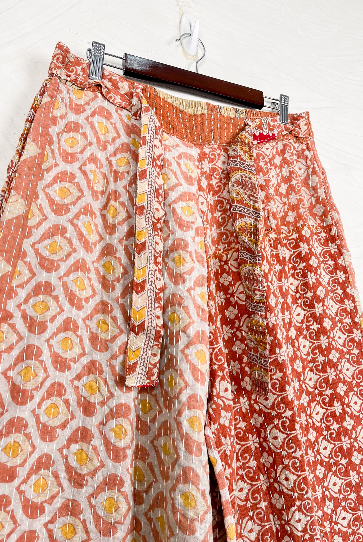 Tie waist Kantha pants - Love Protect Sustain