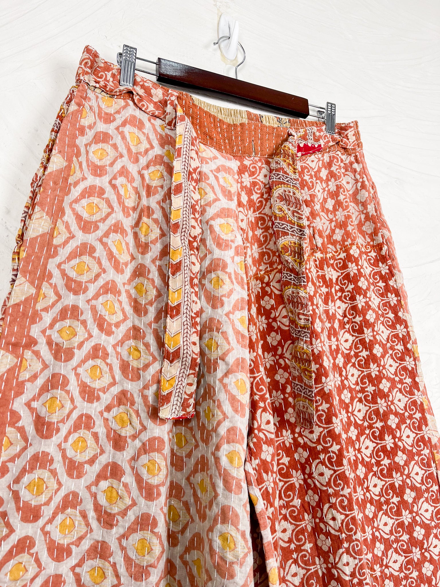 Tie waist Kantha pants - Love Protect Sustain
