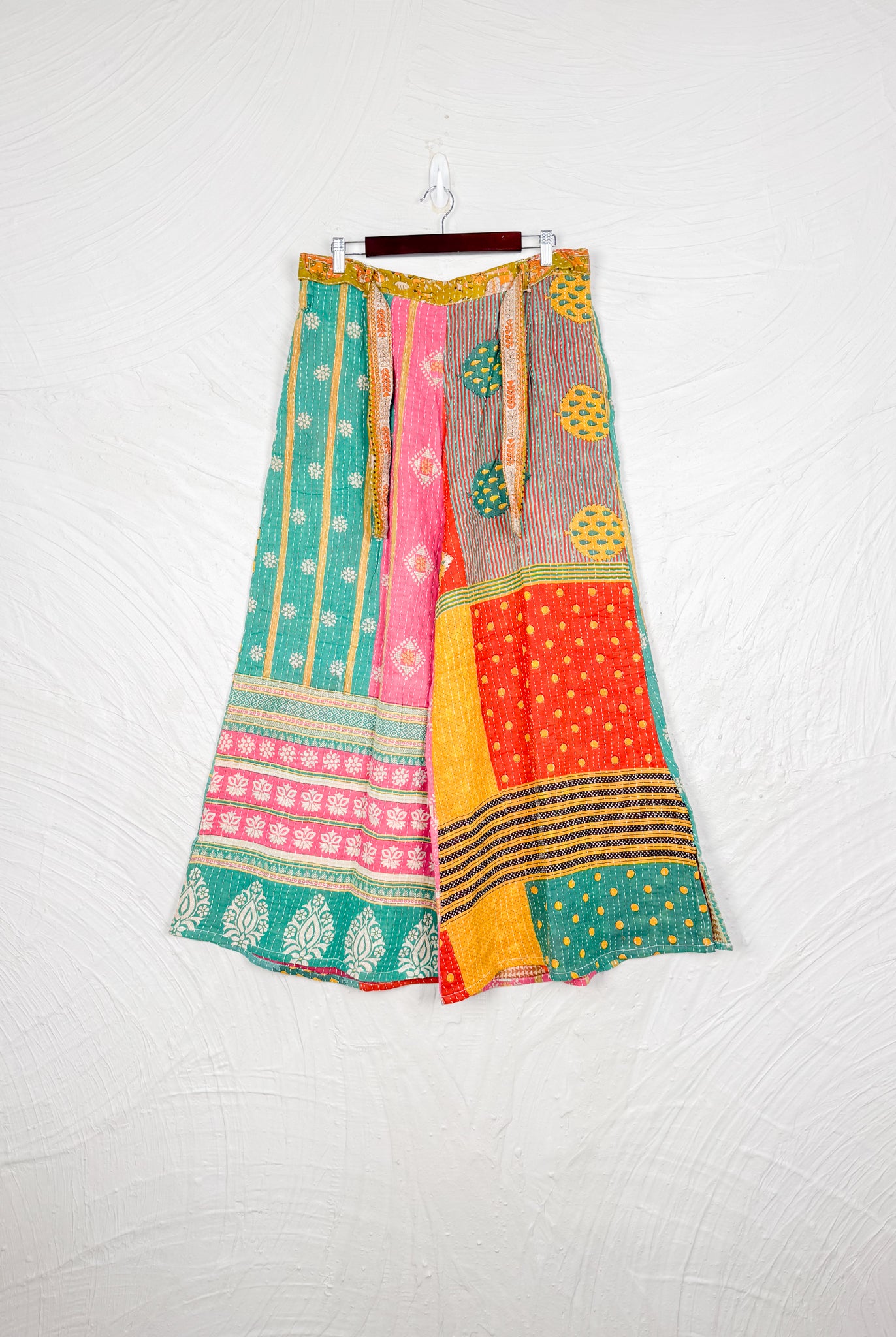 Tie waist Kantha pants - Love Protect Sustain