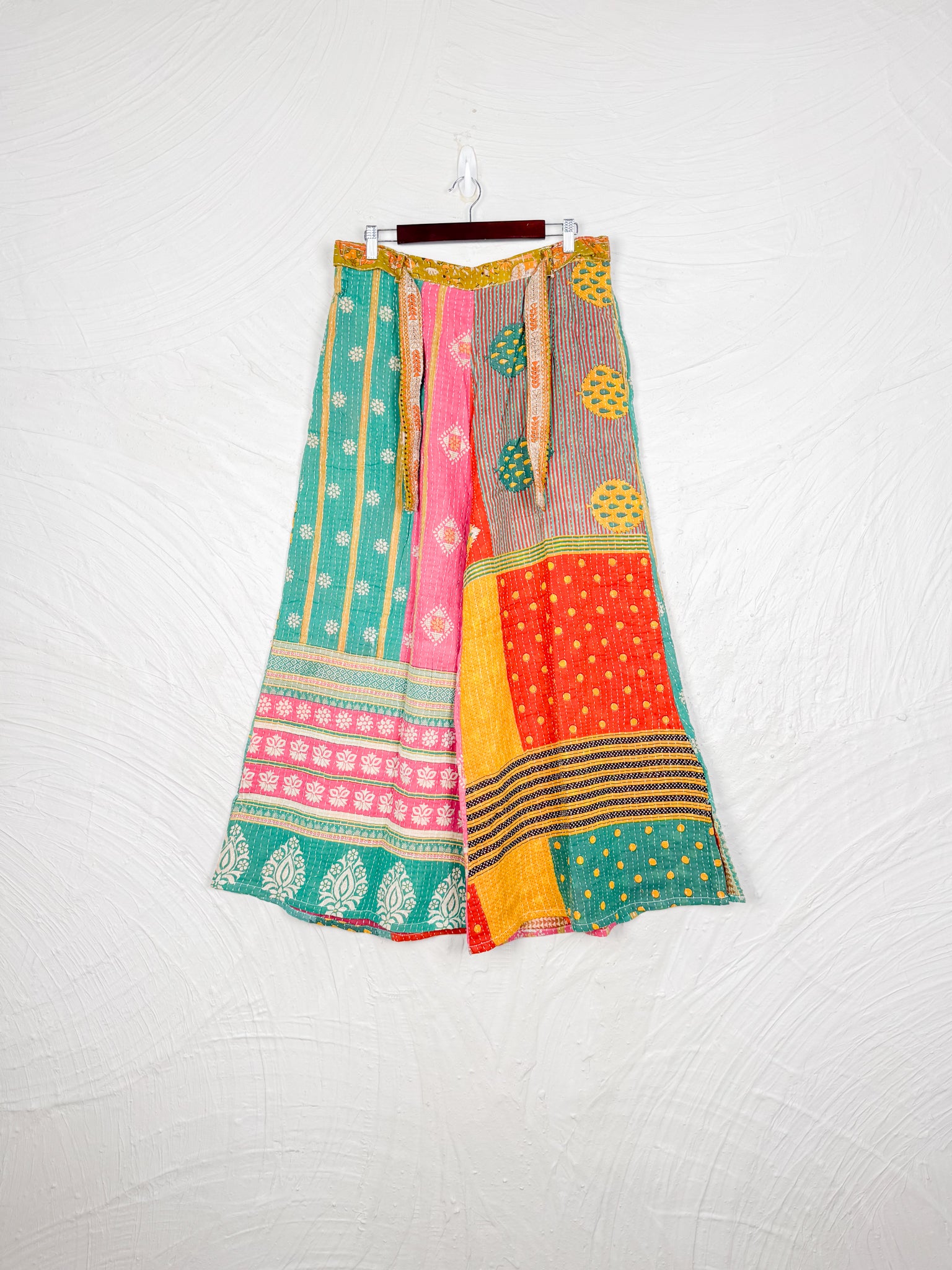 Tie waist Kantha pants - Love Protect Sustain