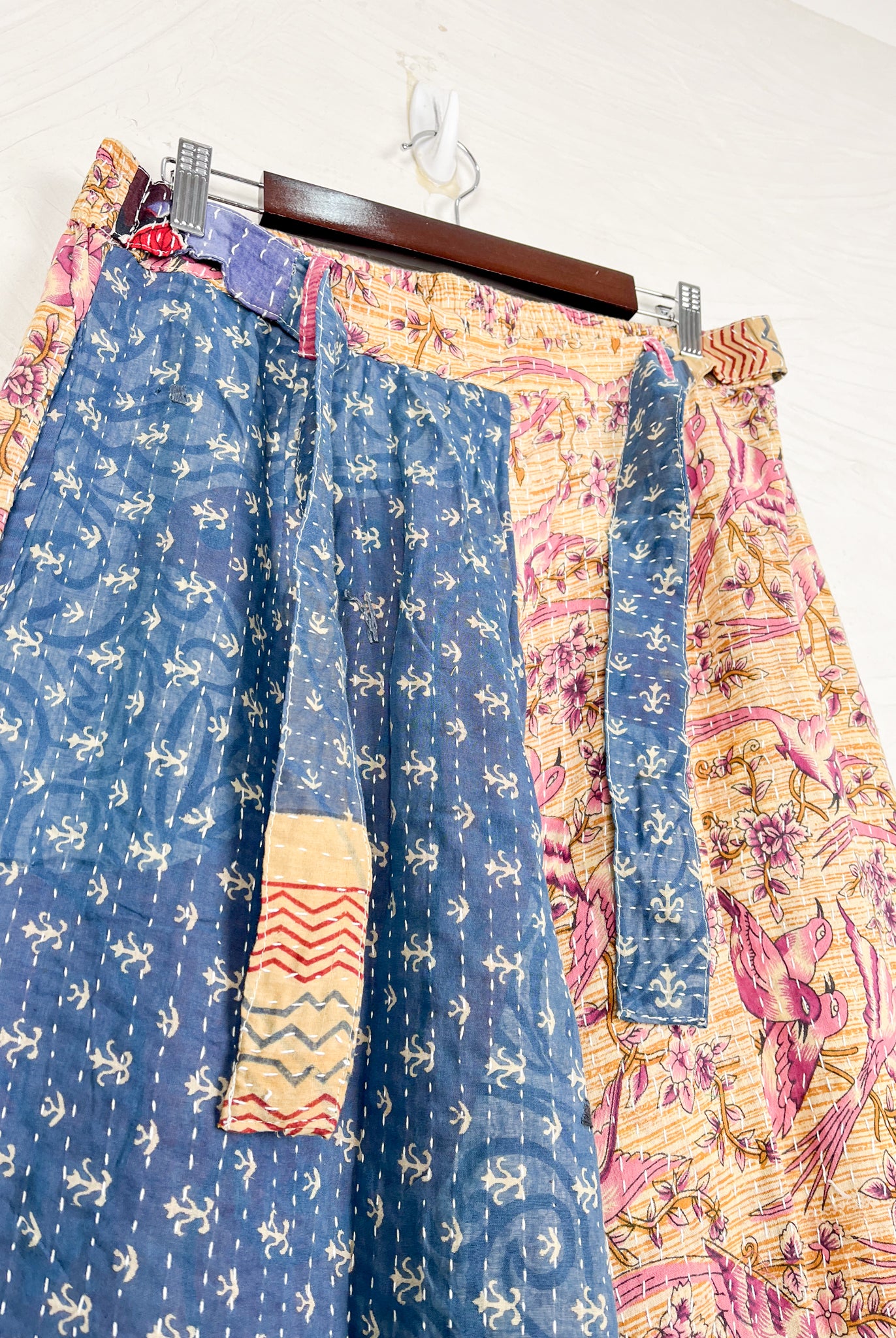 Tie waist Kantha pants - Love Protect Sustain
