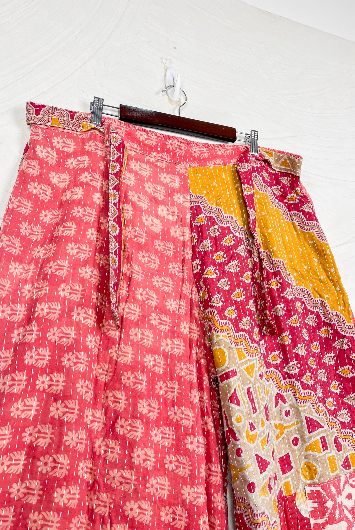 Tie waist Kantha pants - Love Protect Sustain