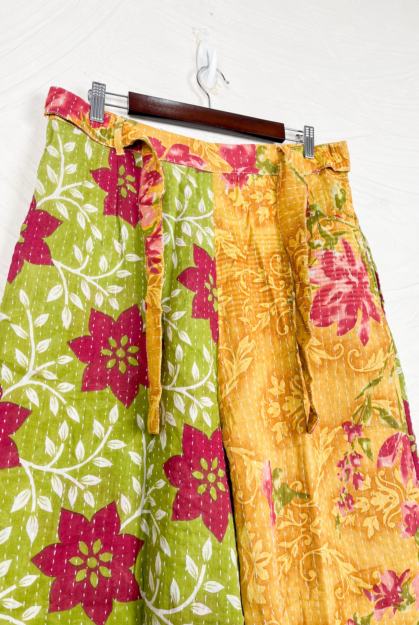 Tie waist Kantha pants - Love Protect Sustain