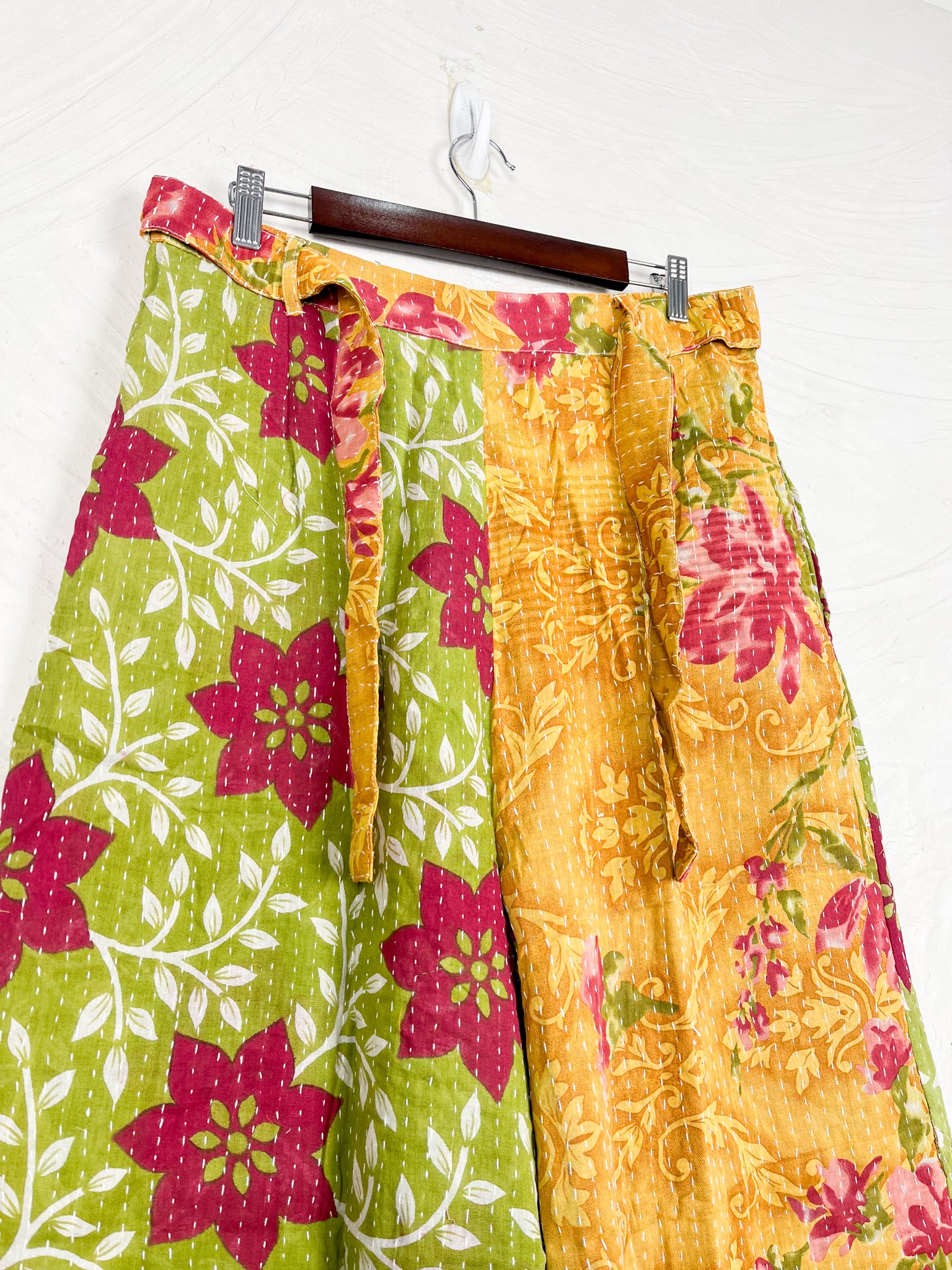 Tie waist Kantha pants - Love Protect Sustain
