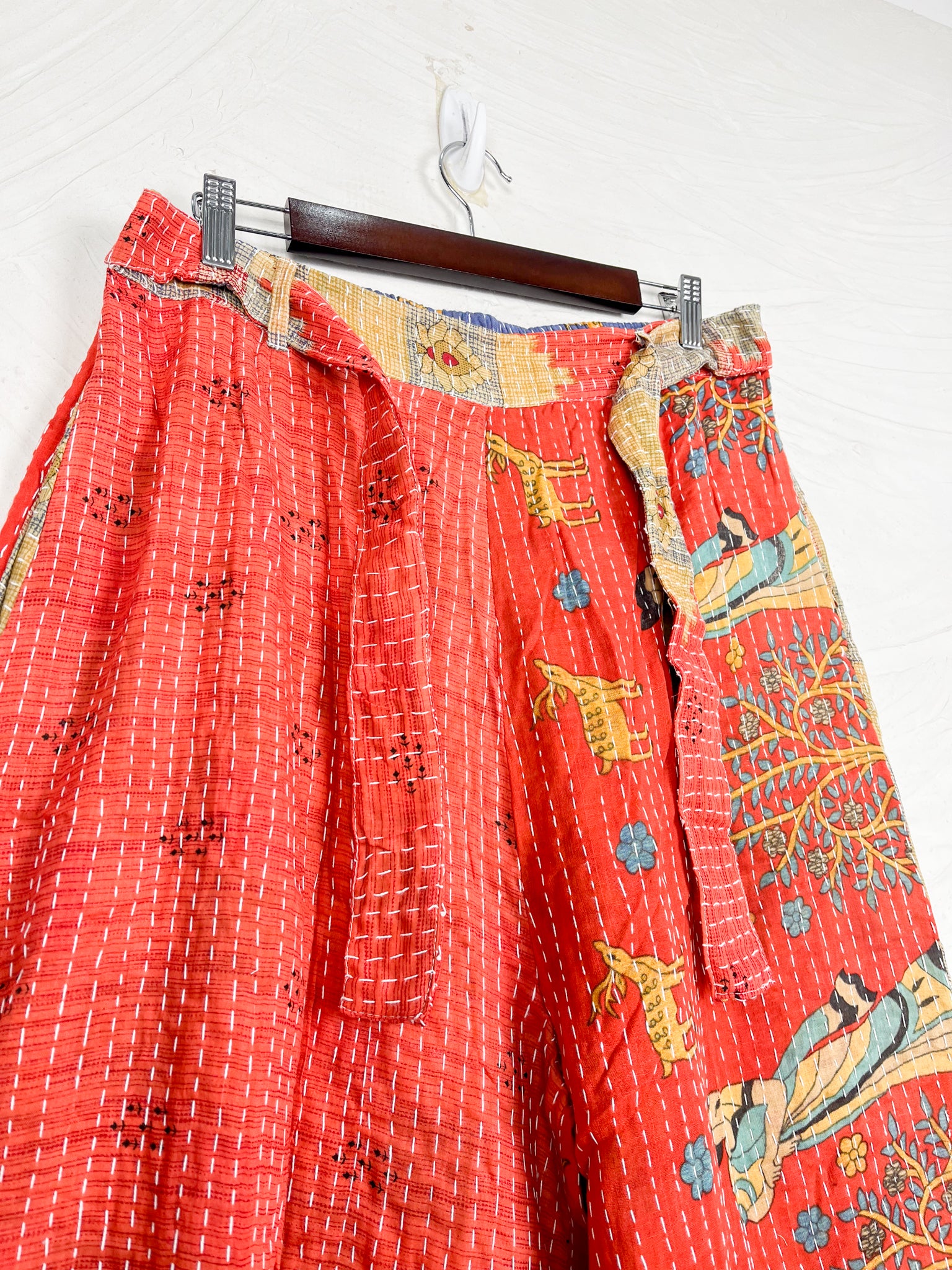 Tie waist Kantha pants - Love Protect Sustain