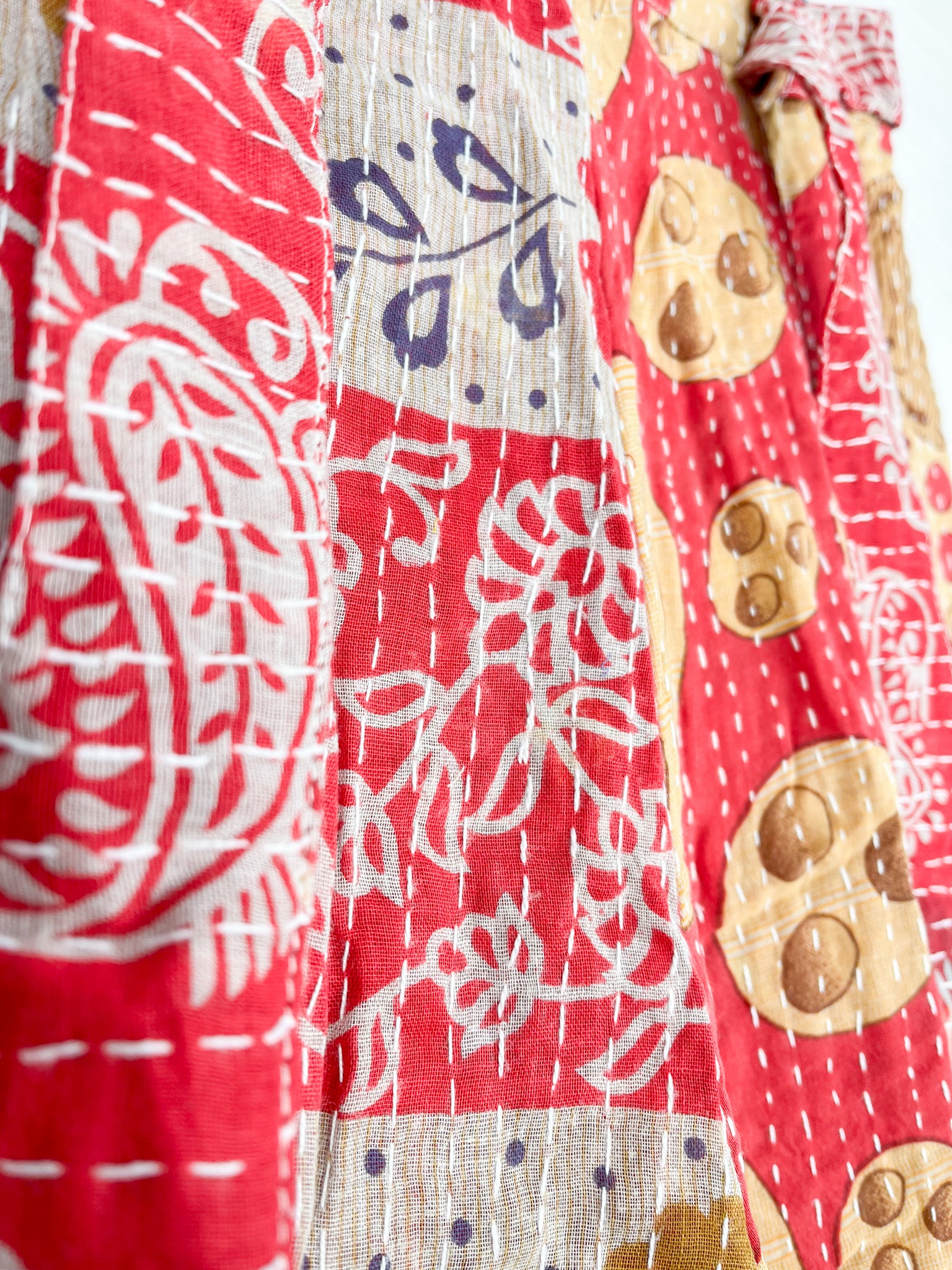 Tie waist Kantha pants - Love Protect Sustain