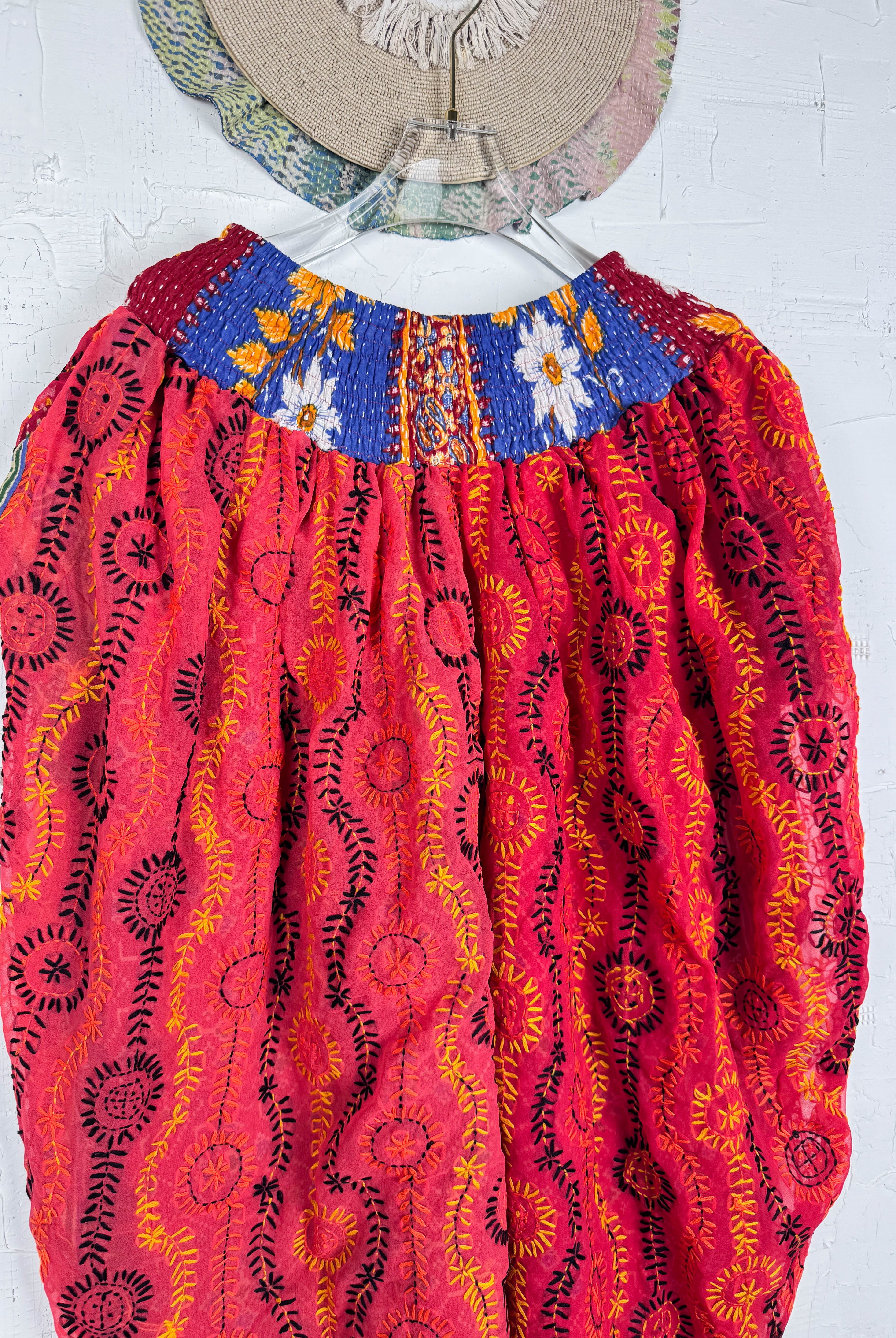 Unique embroidered harem pants- Love Protect Sustain