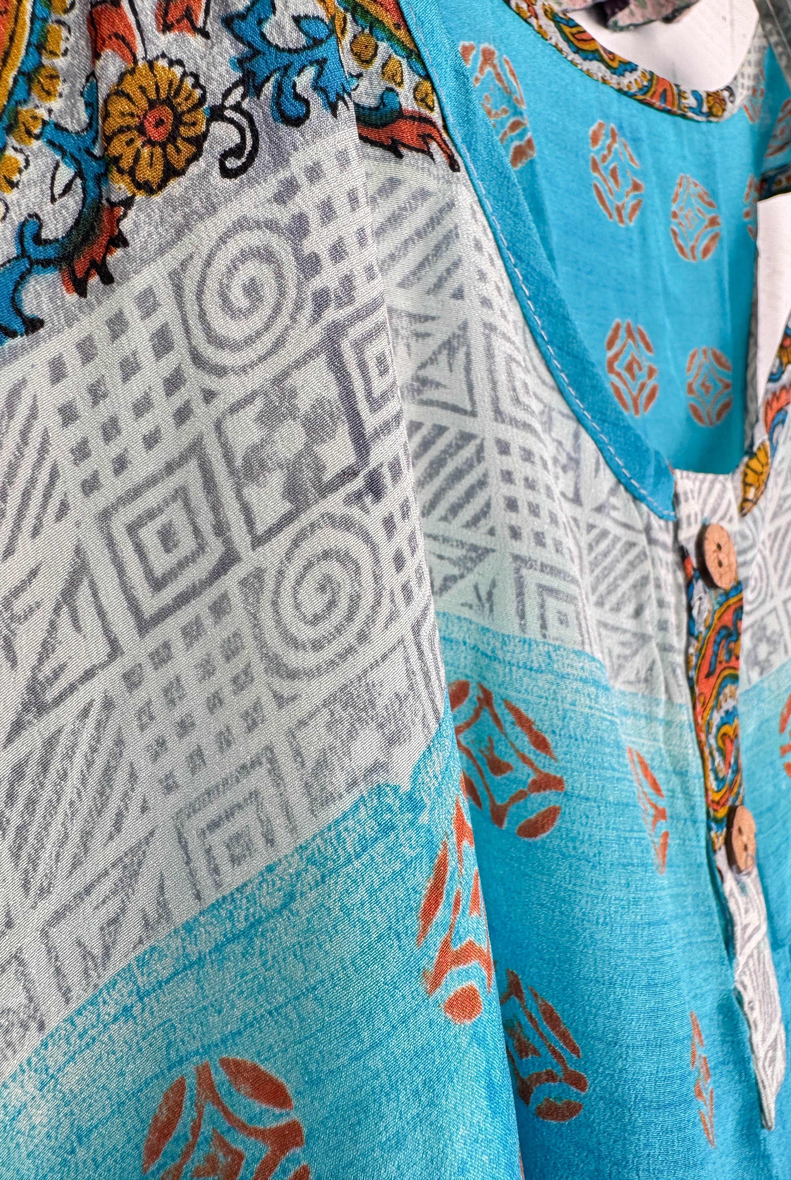 Unique patchwork silk Vest - Love Protect Sustain