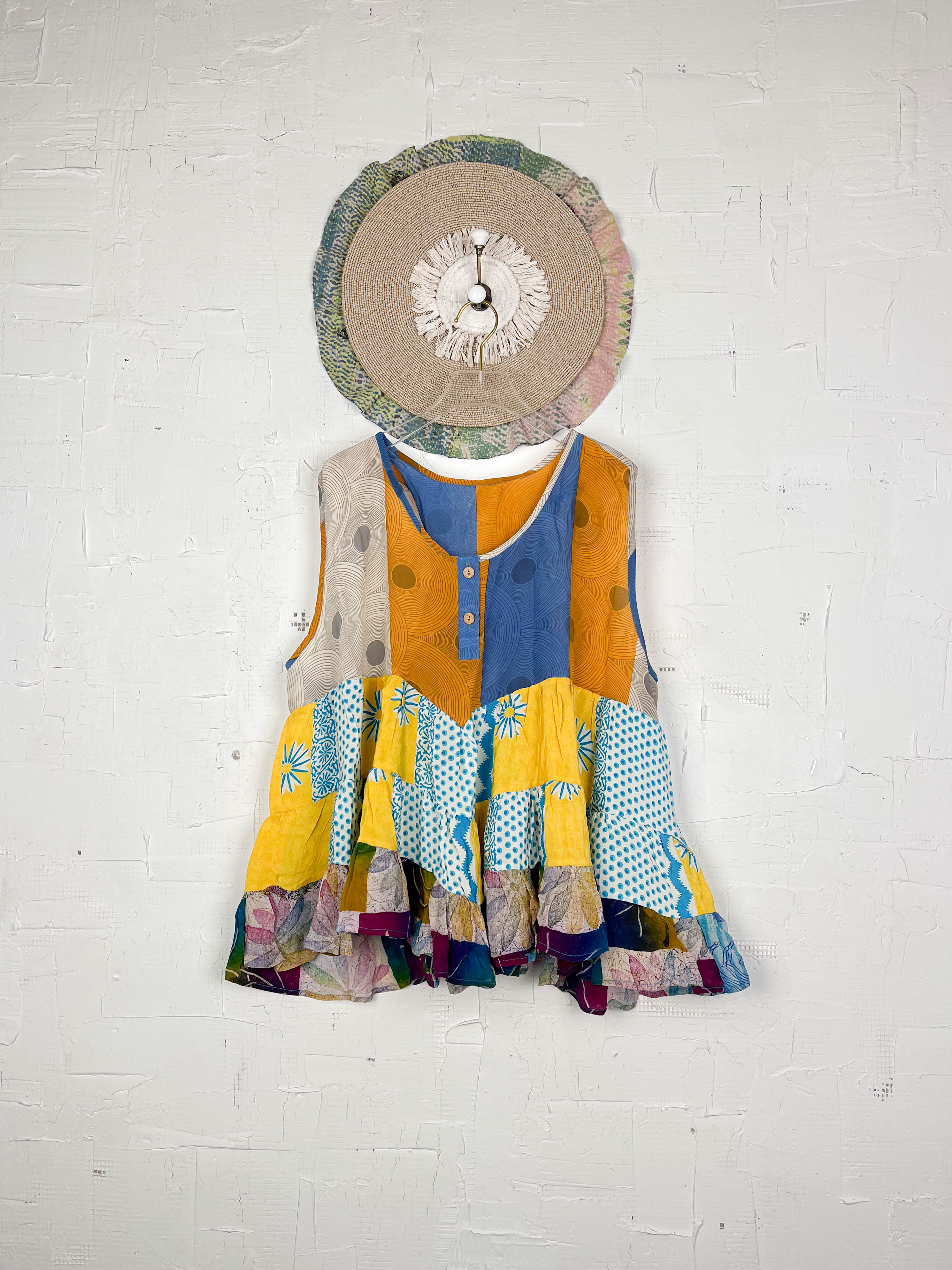 Unique patchwork silk Vest - Love Protect Sustain