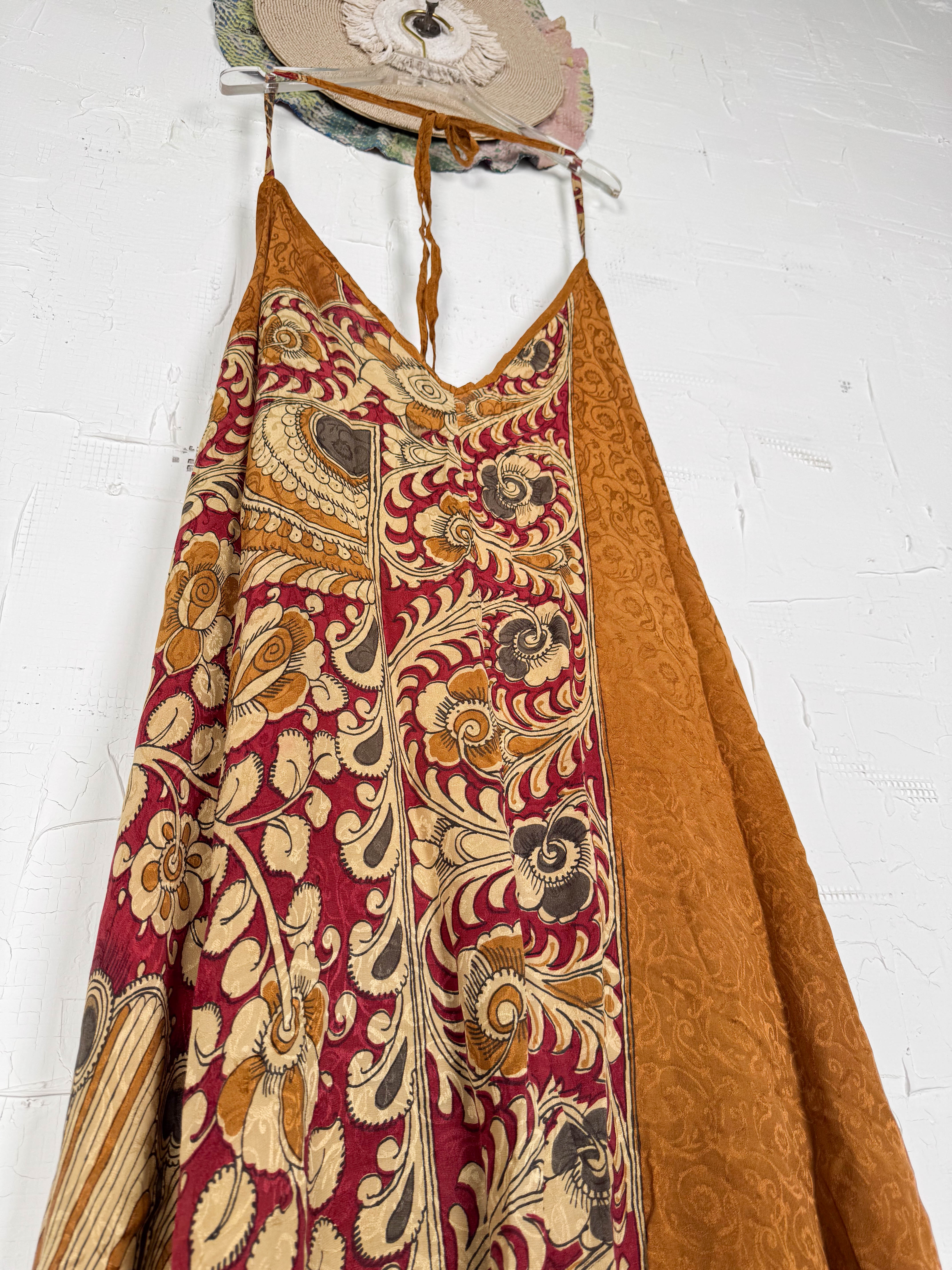 Unique print silk dress - Love Protect Sustain