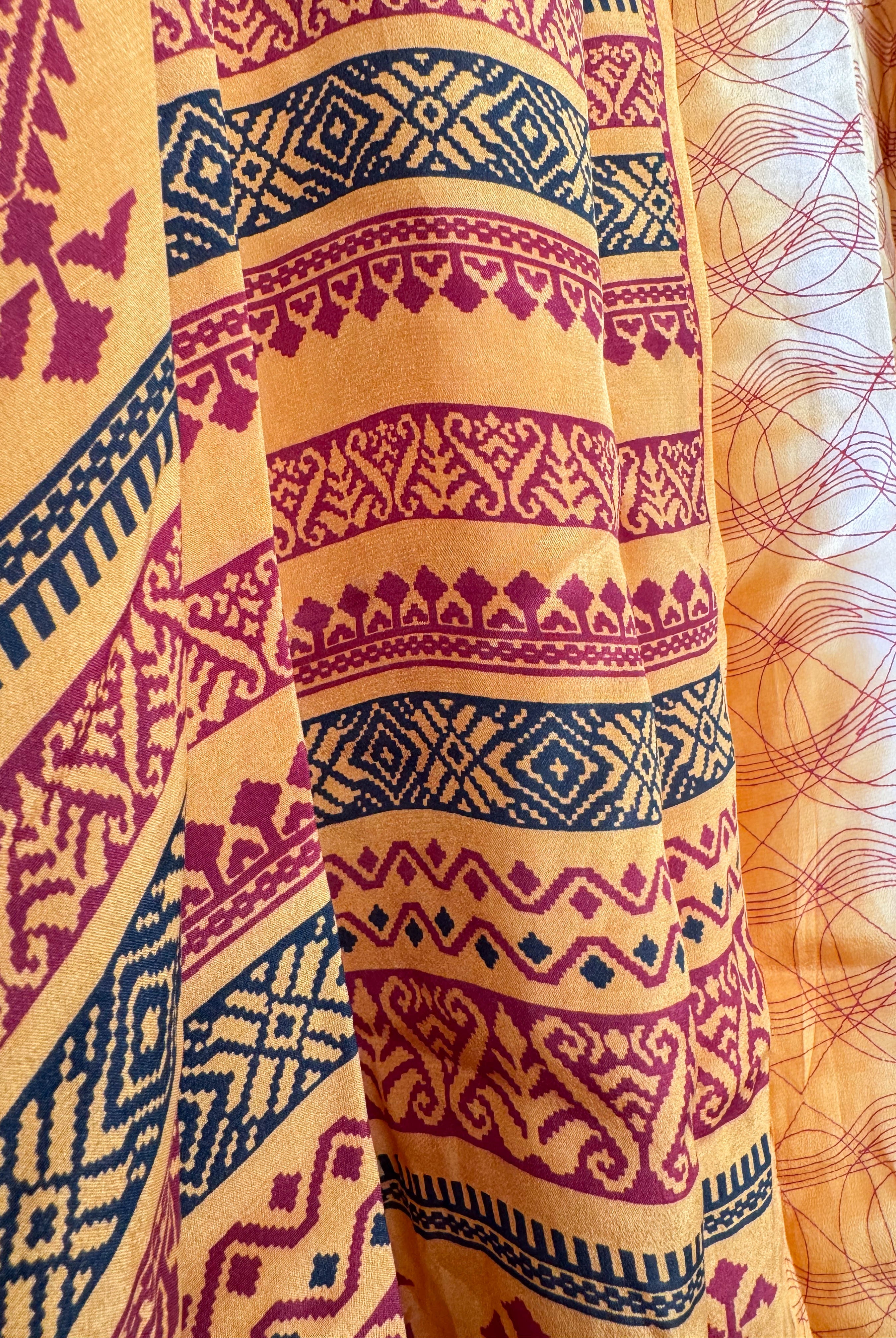 Unique print silk dress - Love Protect Sustain