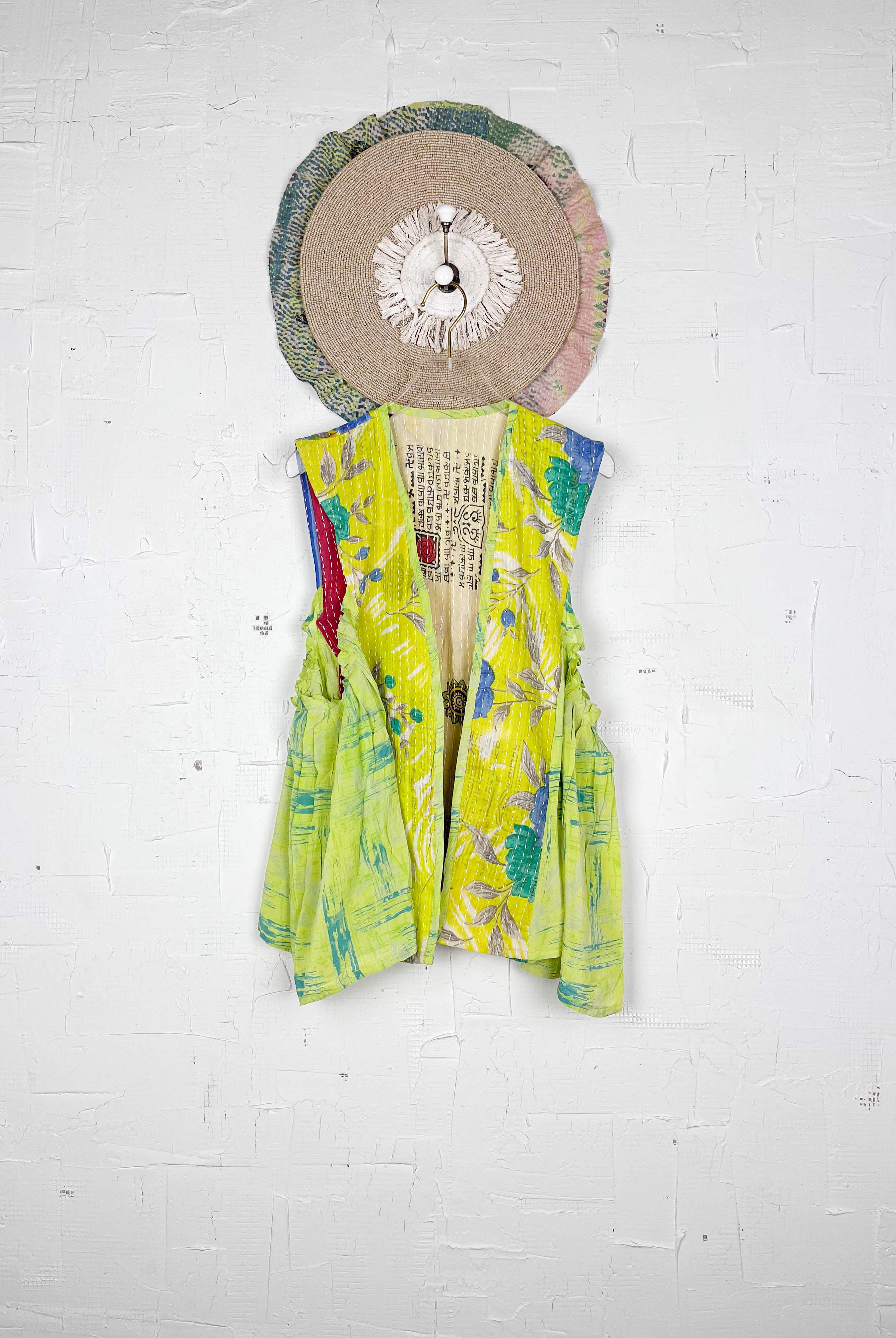 Unique silk kantha vest - Love Protect Sustain