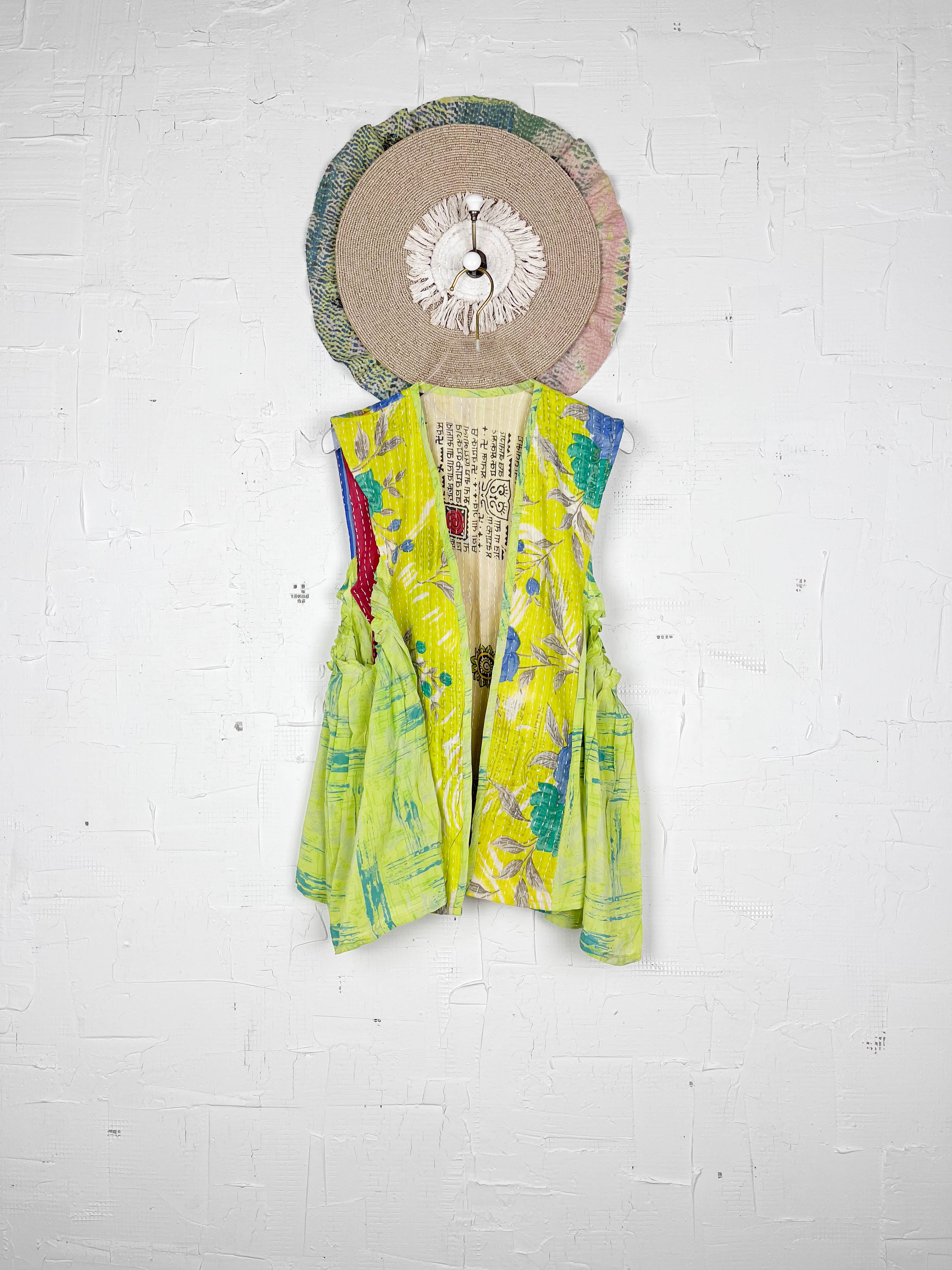 Unique silk kantha vest - Love Protect Sustain