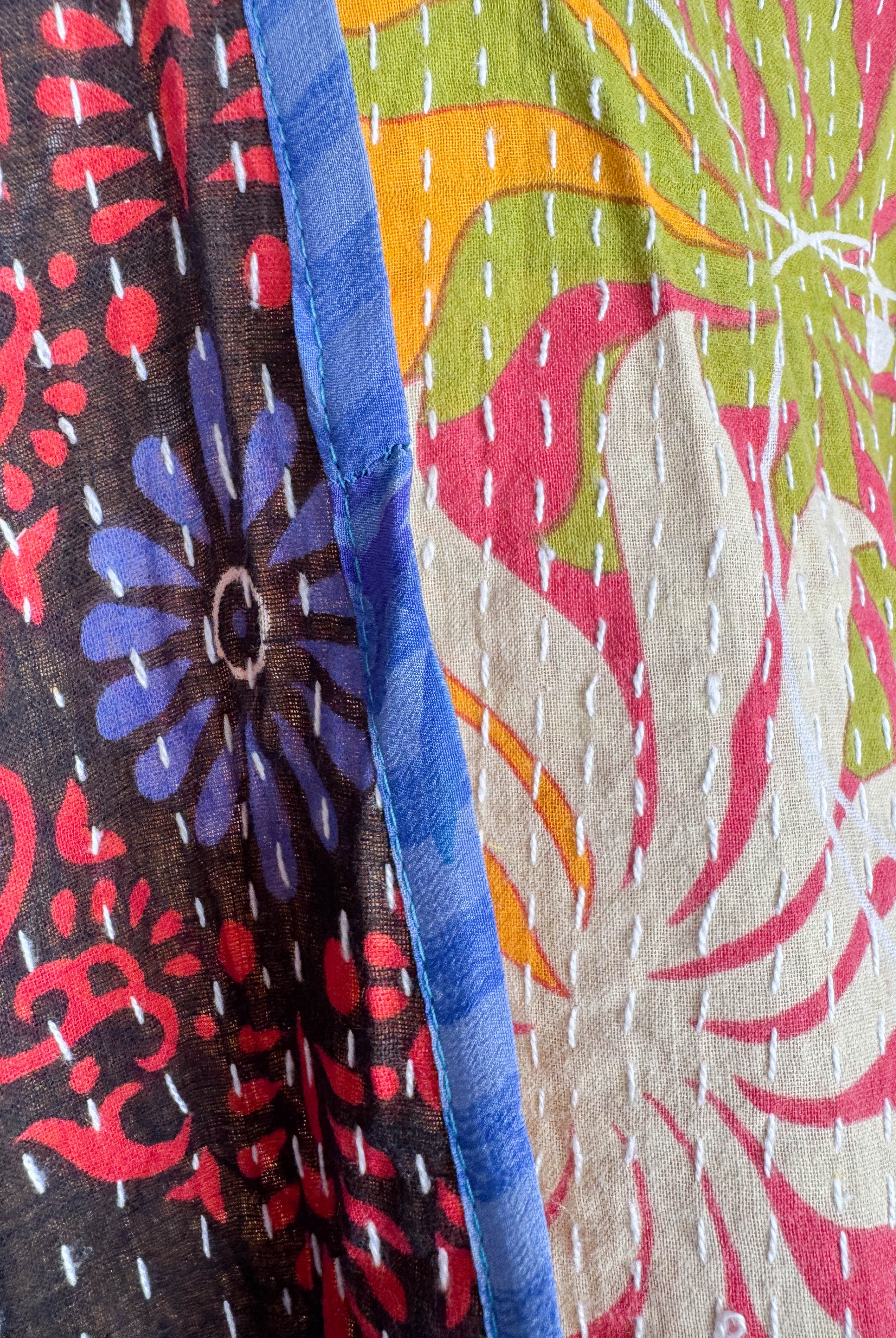 Unique silk kantha vest - Love Protect Sustain