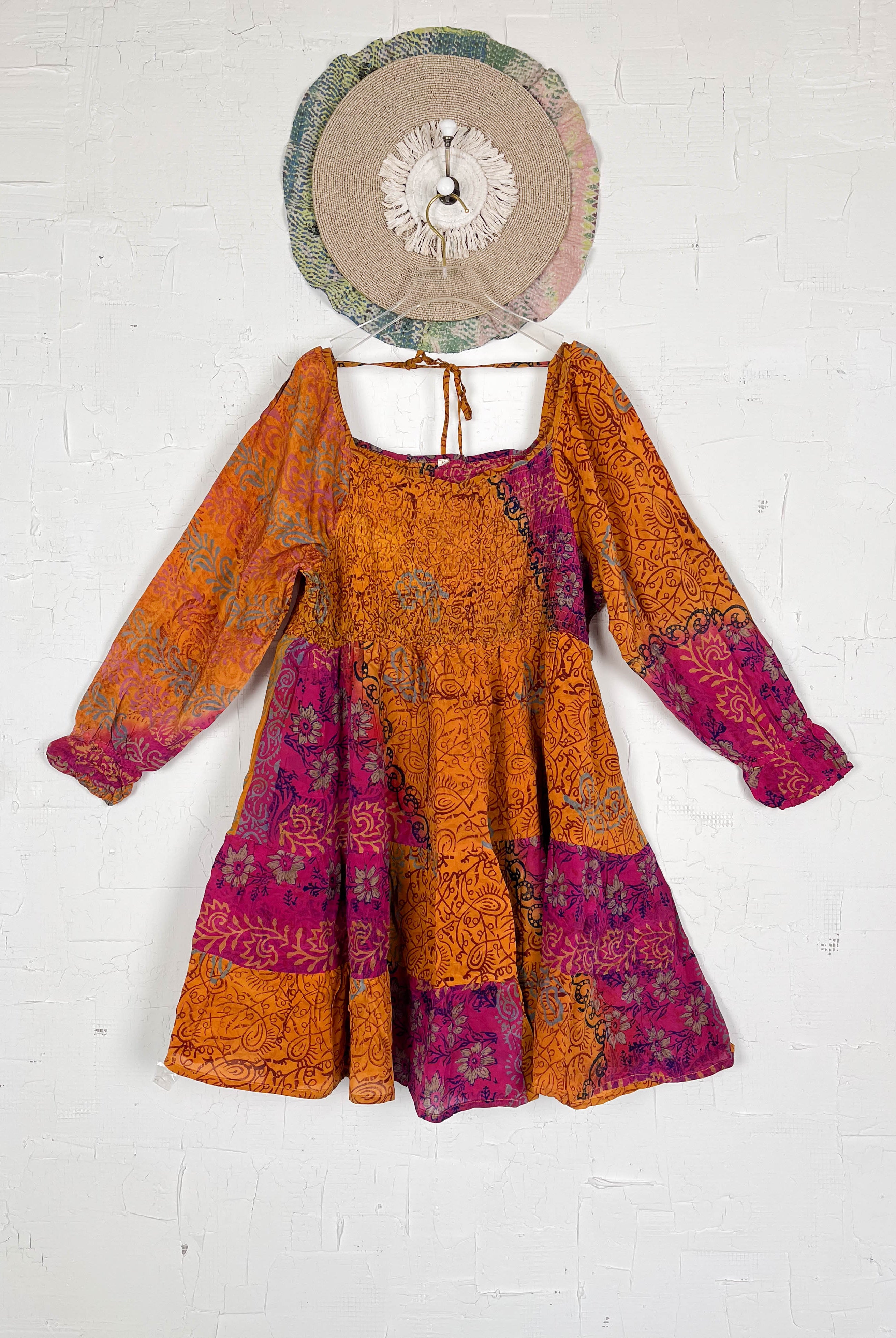 Unique upcycled silk dress - Love Protect Sustain