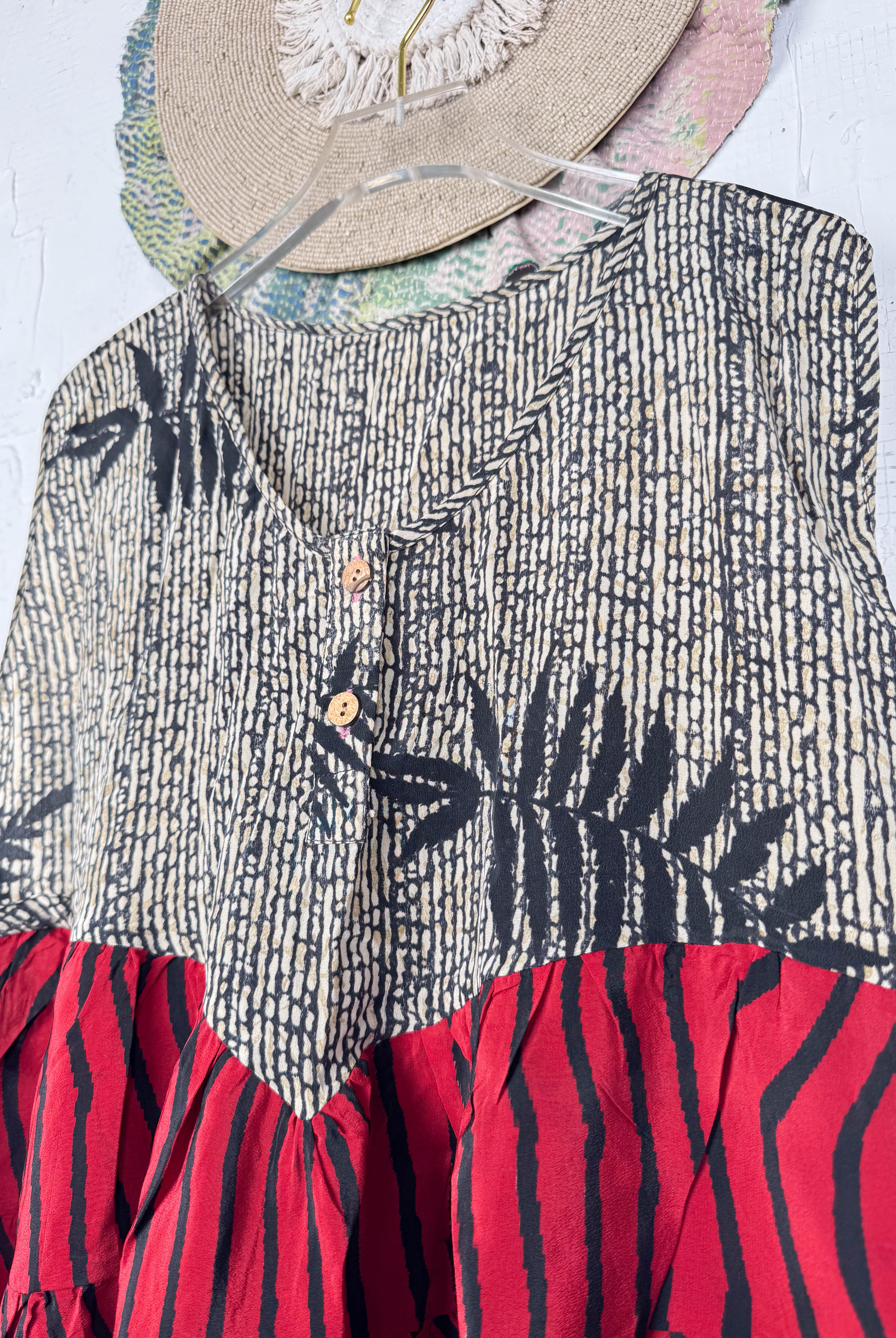 Unique vintage silk blouse - Love Protect Sustain