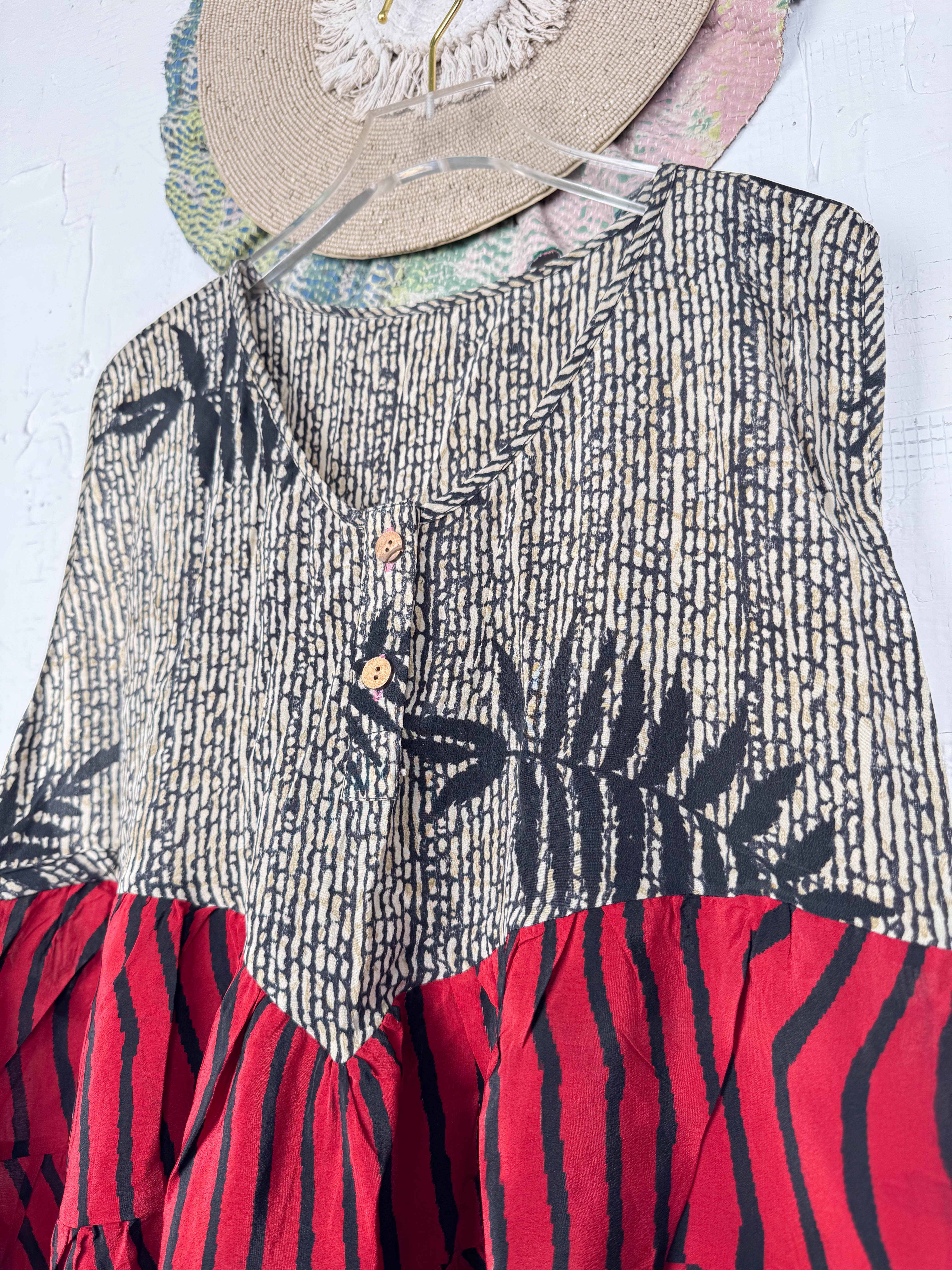 Unique vintage silk blouse - Love Protect Sustain