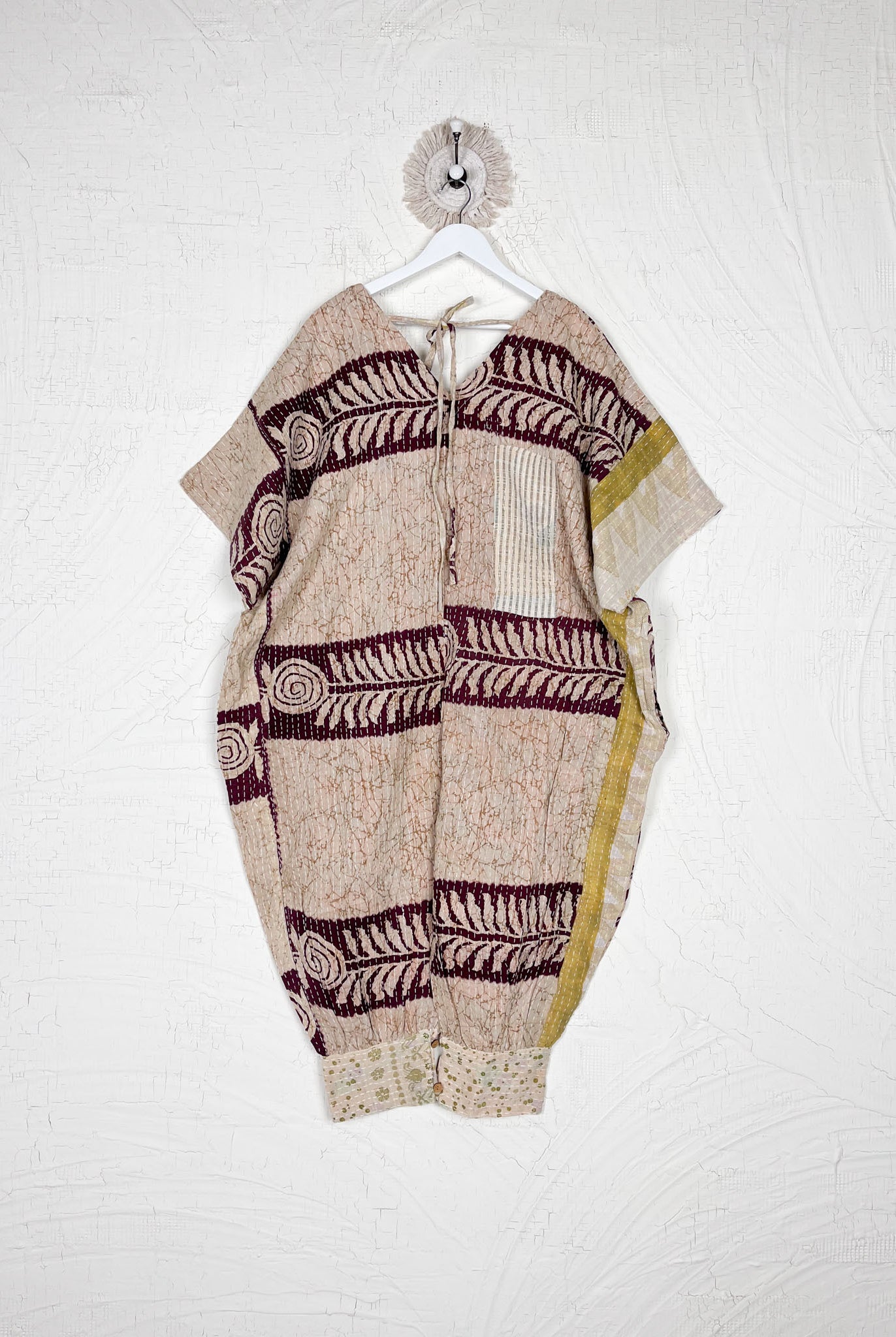 Upcycled Kantha cotton jumpsuit - Love Protect Sustain