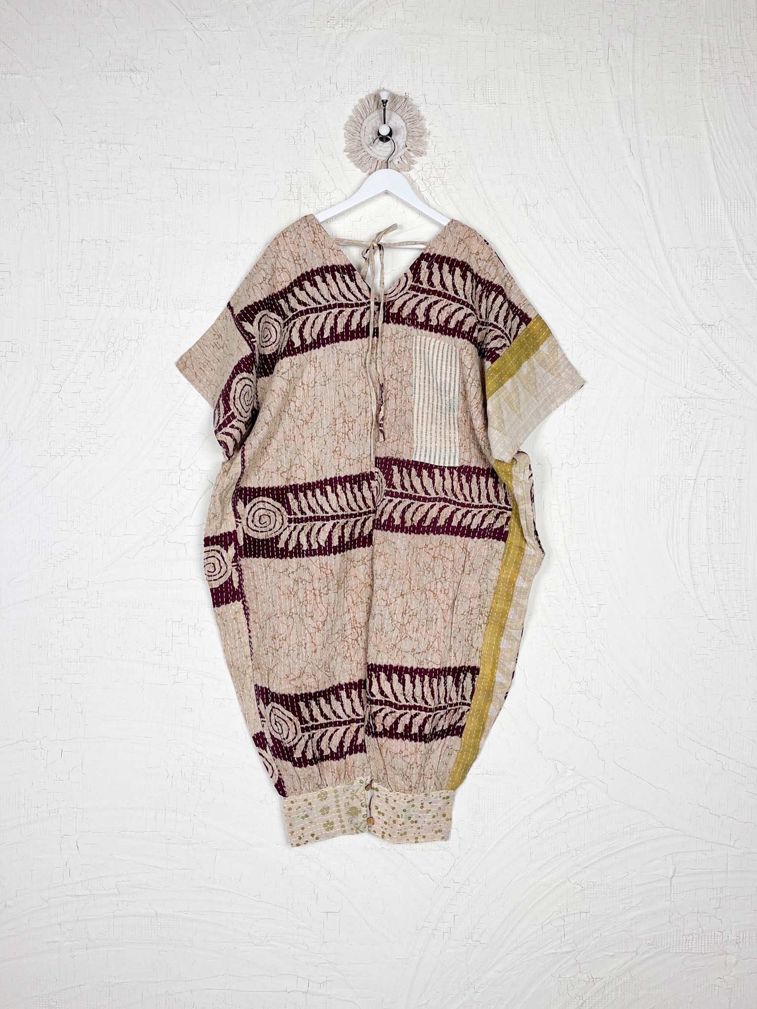 Upcycled Kantha cotton jumpsuit - Love Protect Sustain