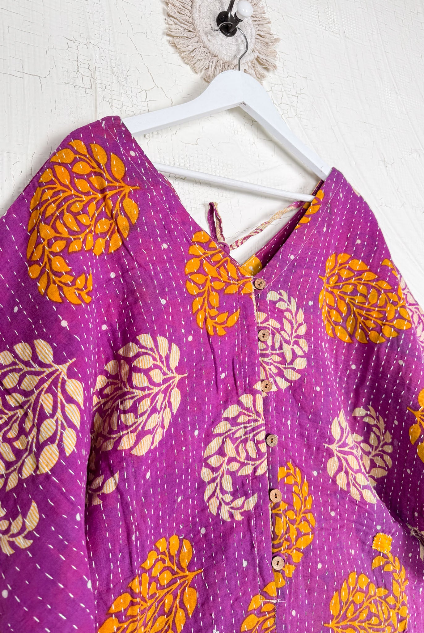 Upcycled Kantha cotton jumpsuit - Love Protect Sustain