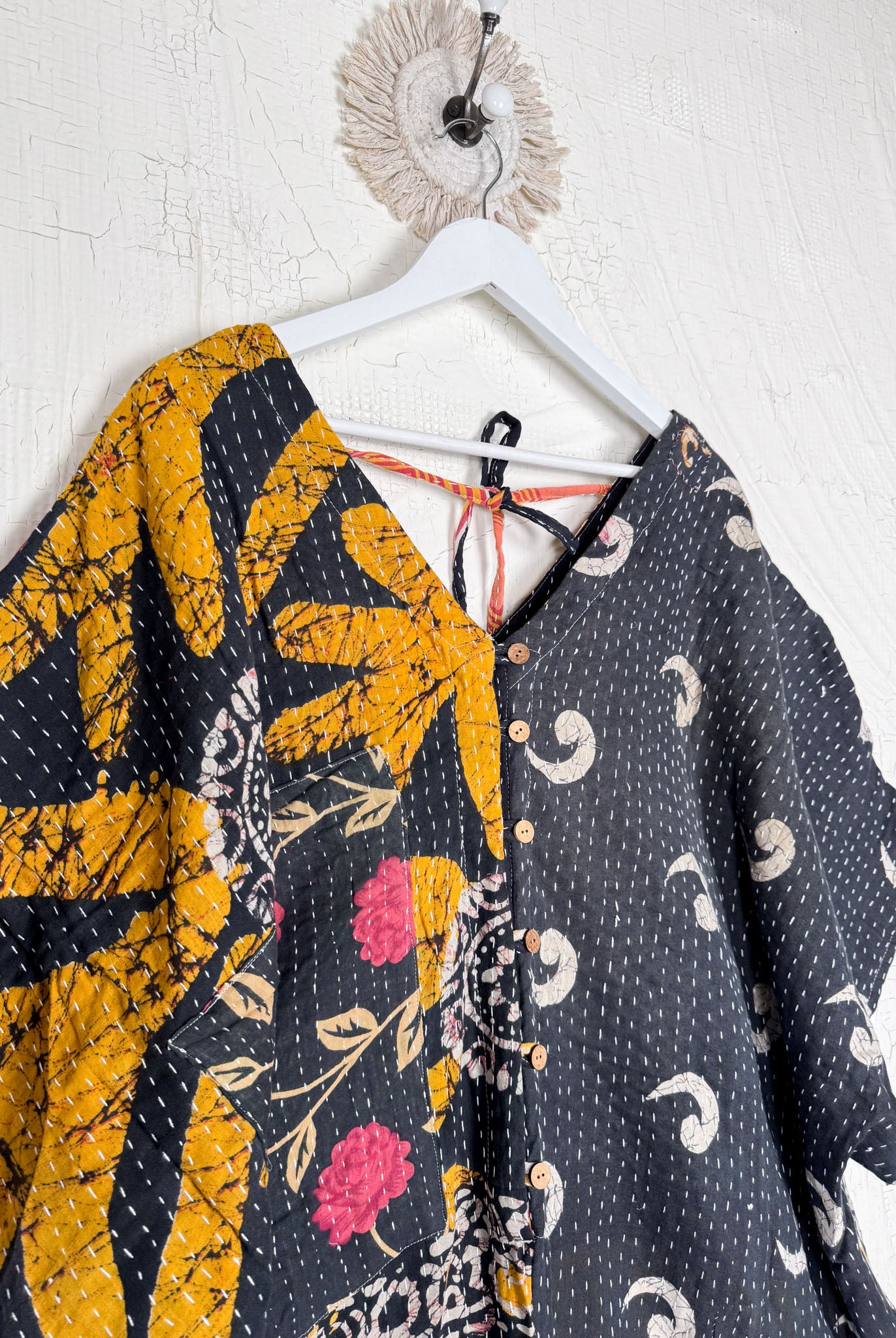 Upcycled Kantha cotton jumpsuit - Love Protect Sustain