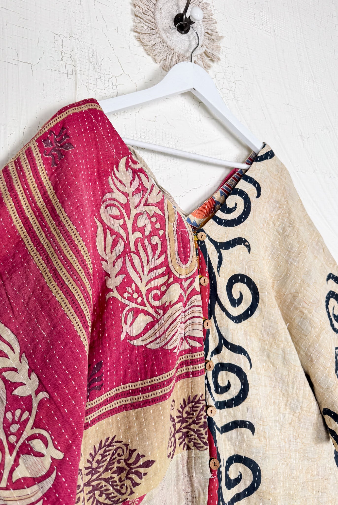 Upcycled Kantha cotton jumpsuit - Love Protect Sustain