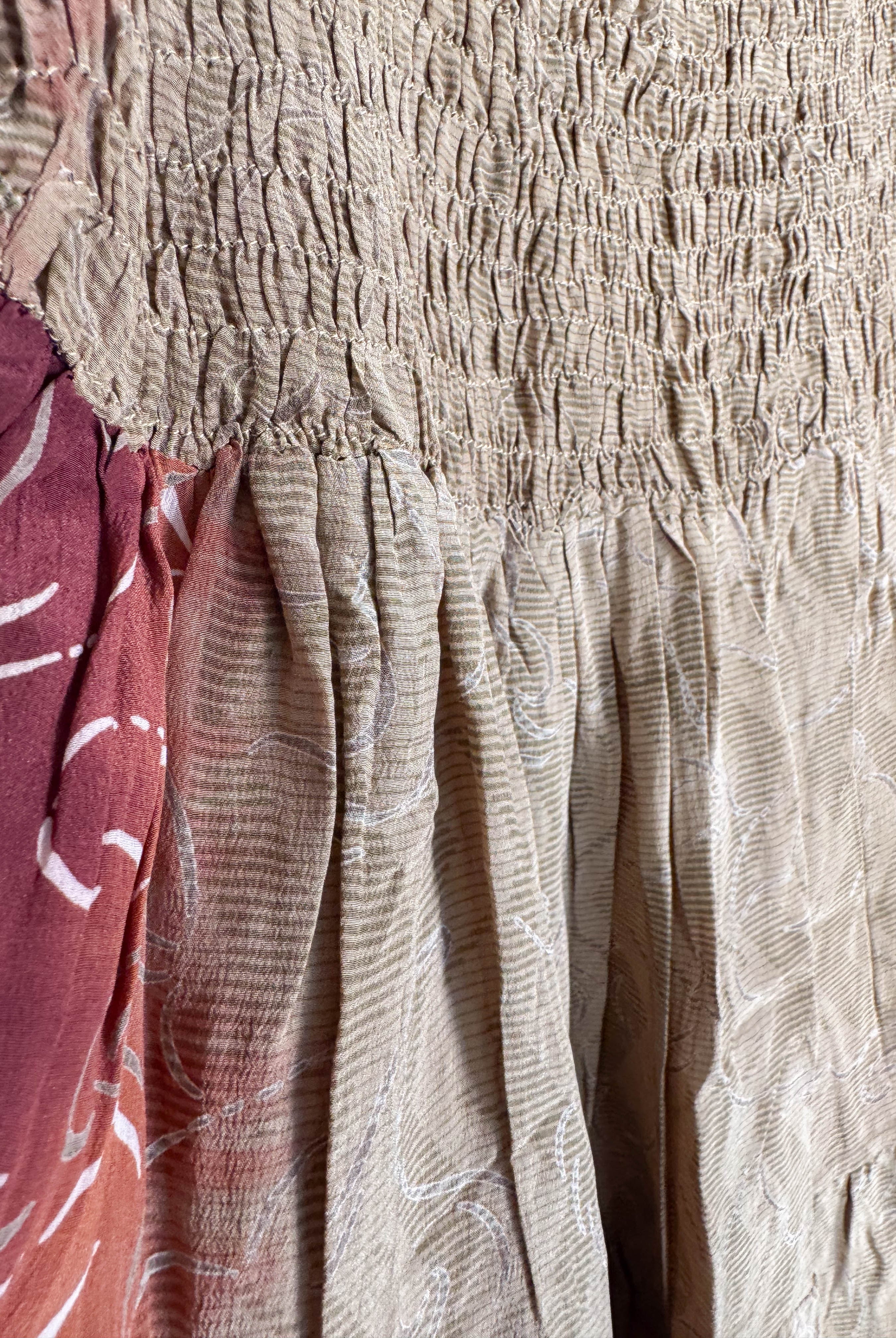 Upcycled silk dress boho - Love Protect Sustain