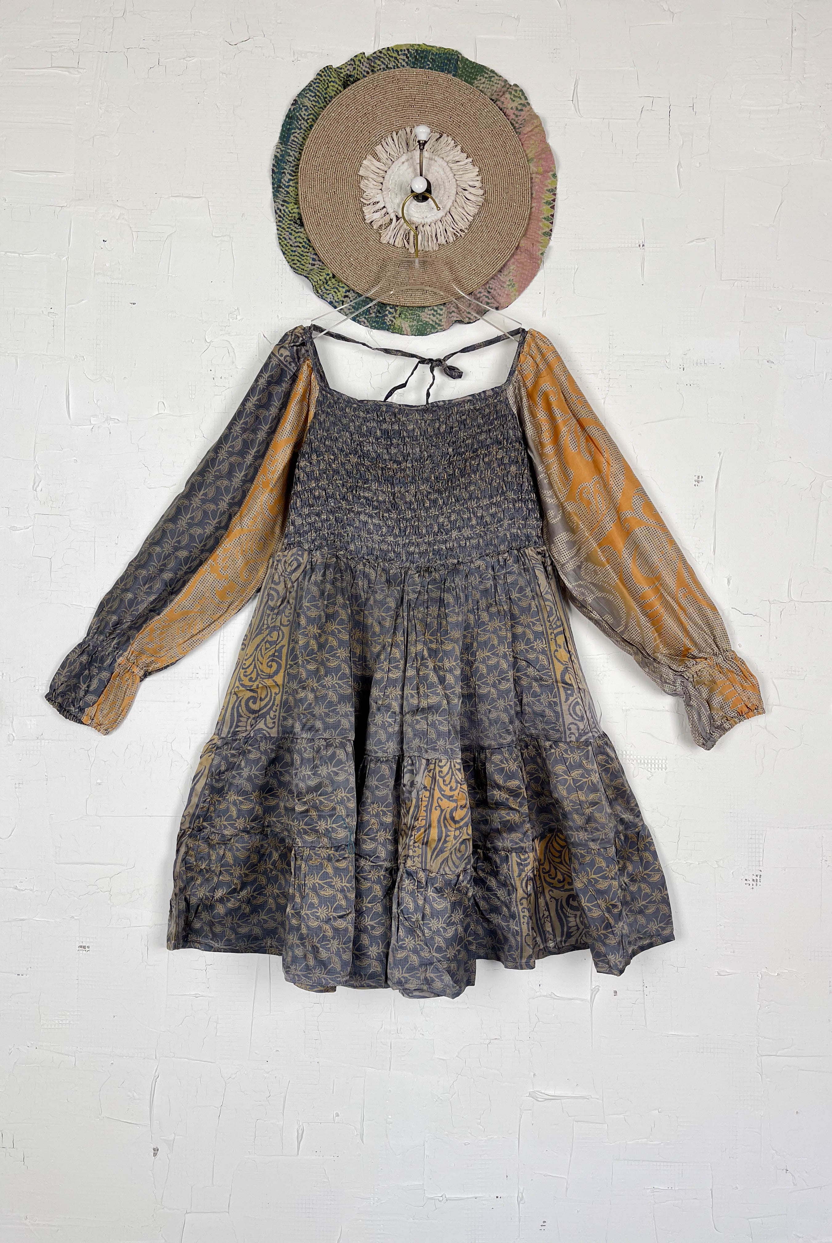 Upcycled fabric dress boho - Love Protect Sustain