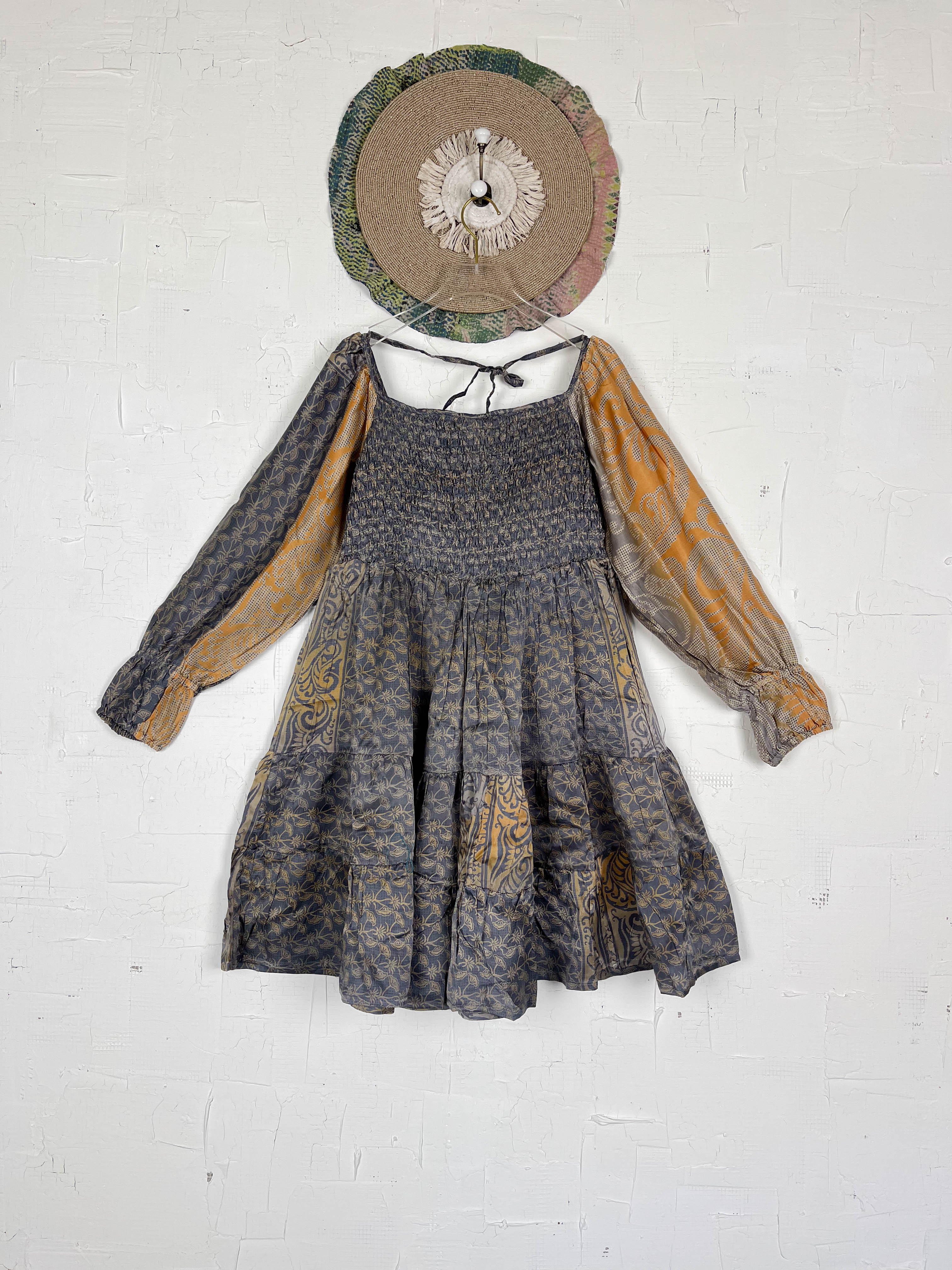 Upcycled fabric dress boho - Love Protect Sustain