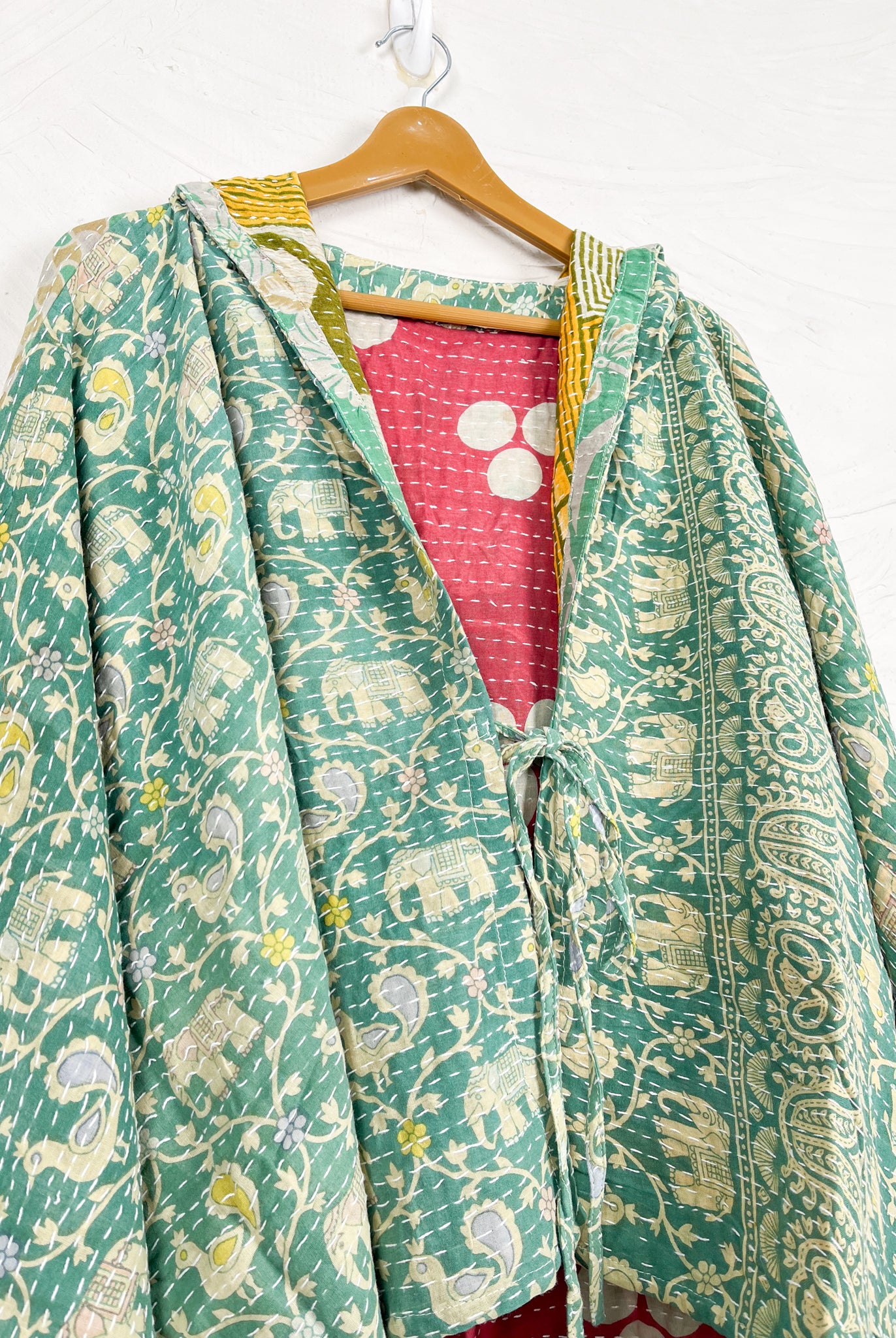 Upcycled kantha poncho - Love Protect Sustain