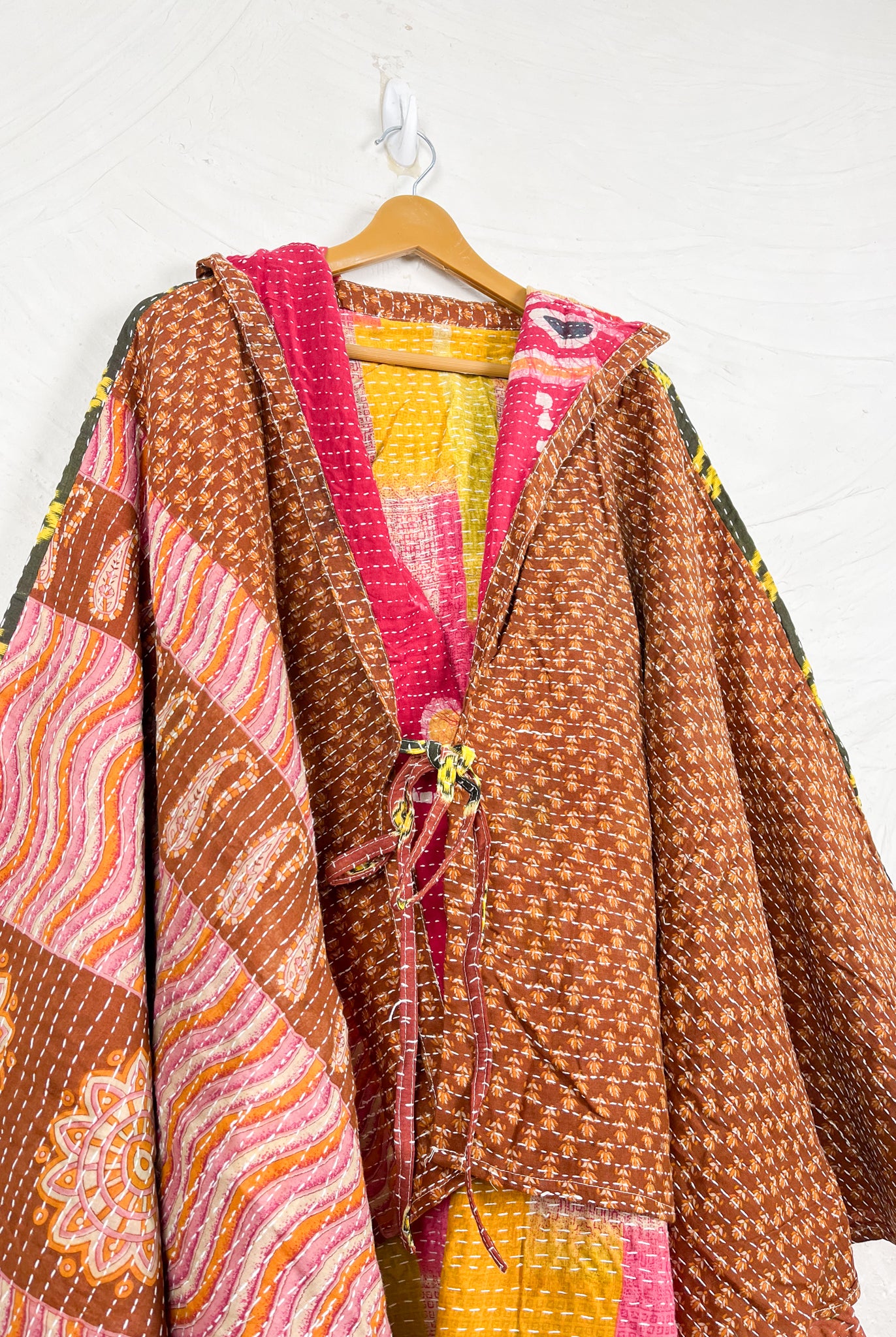 Upcycled kantha poncho - Love Protect Sustain