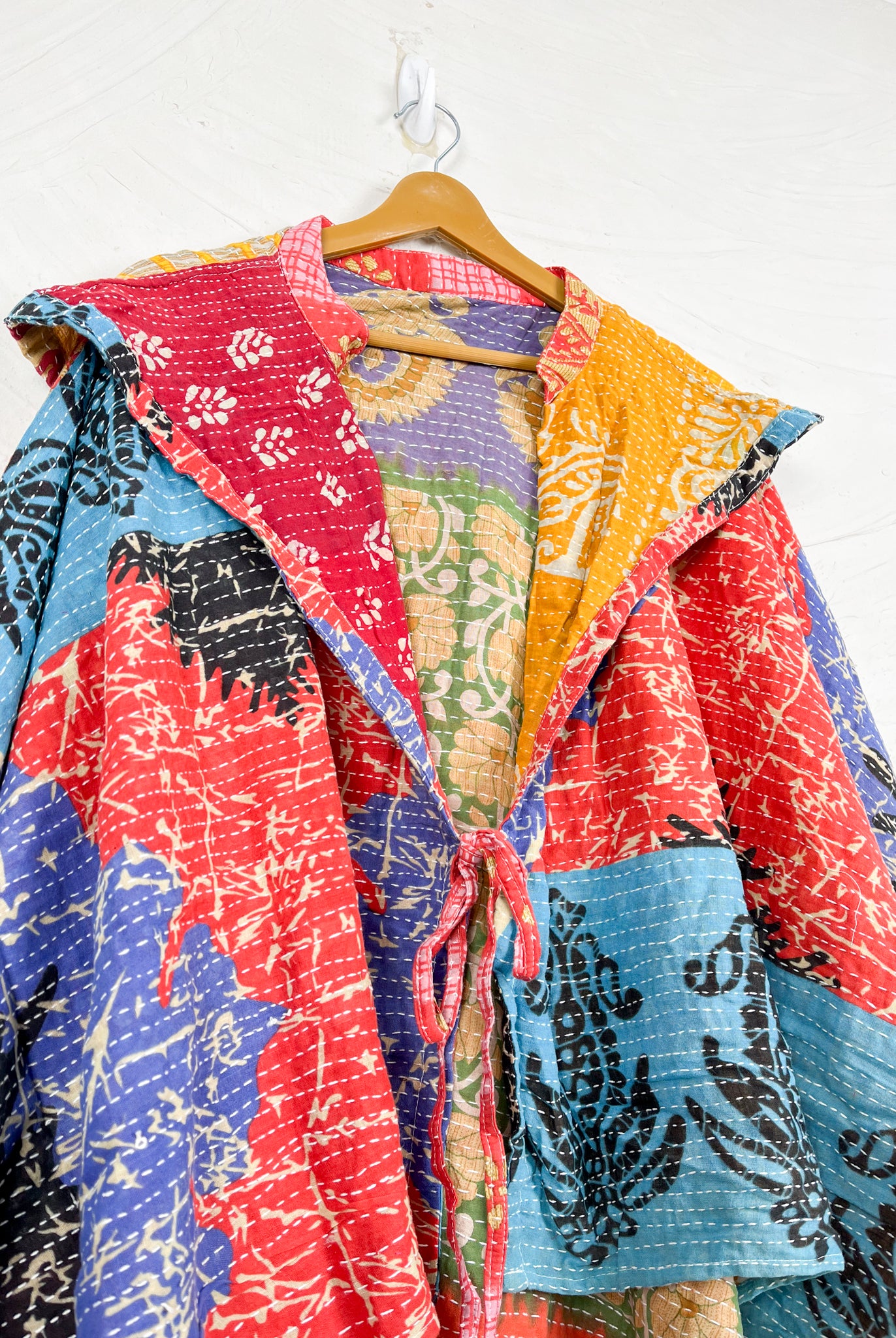 Upcycled kantha poncho - Love Protect Sustain