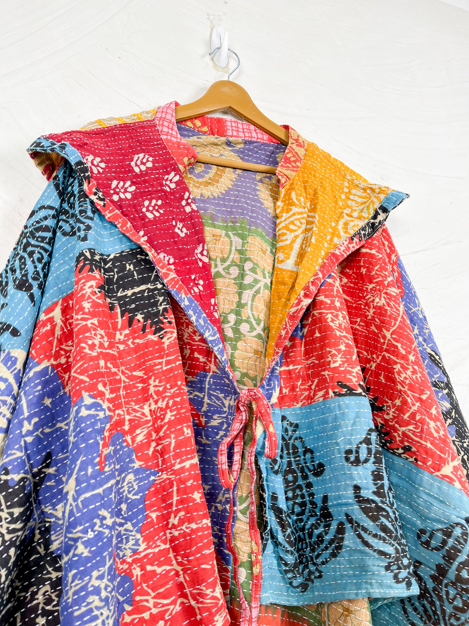 Upcycled kantha poncho - Love Protect Sustain