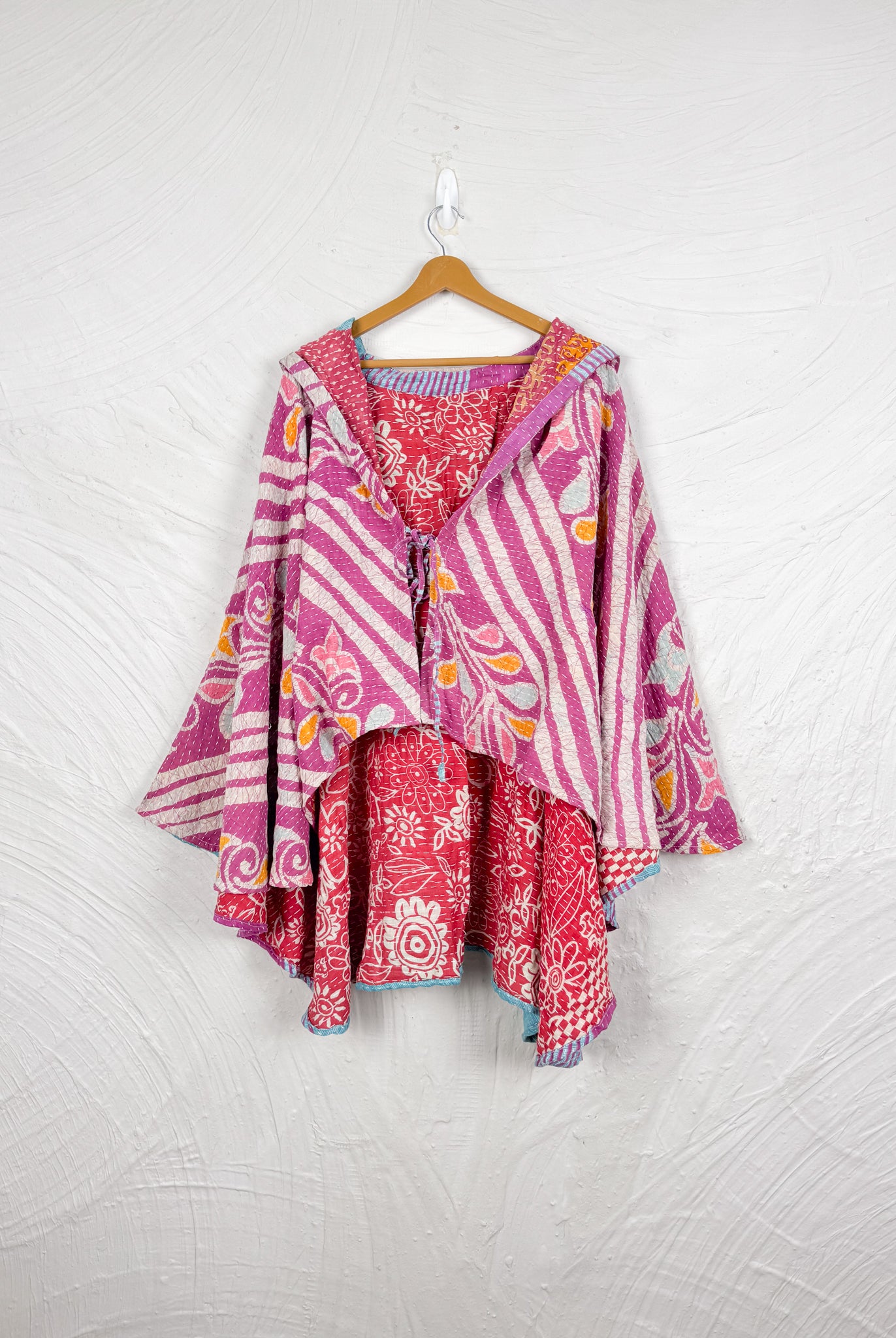 Upcycled kantha poncho - Love Protect Sustain
