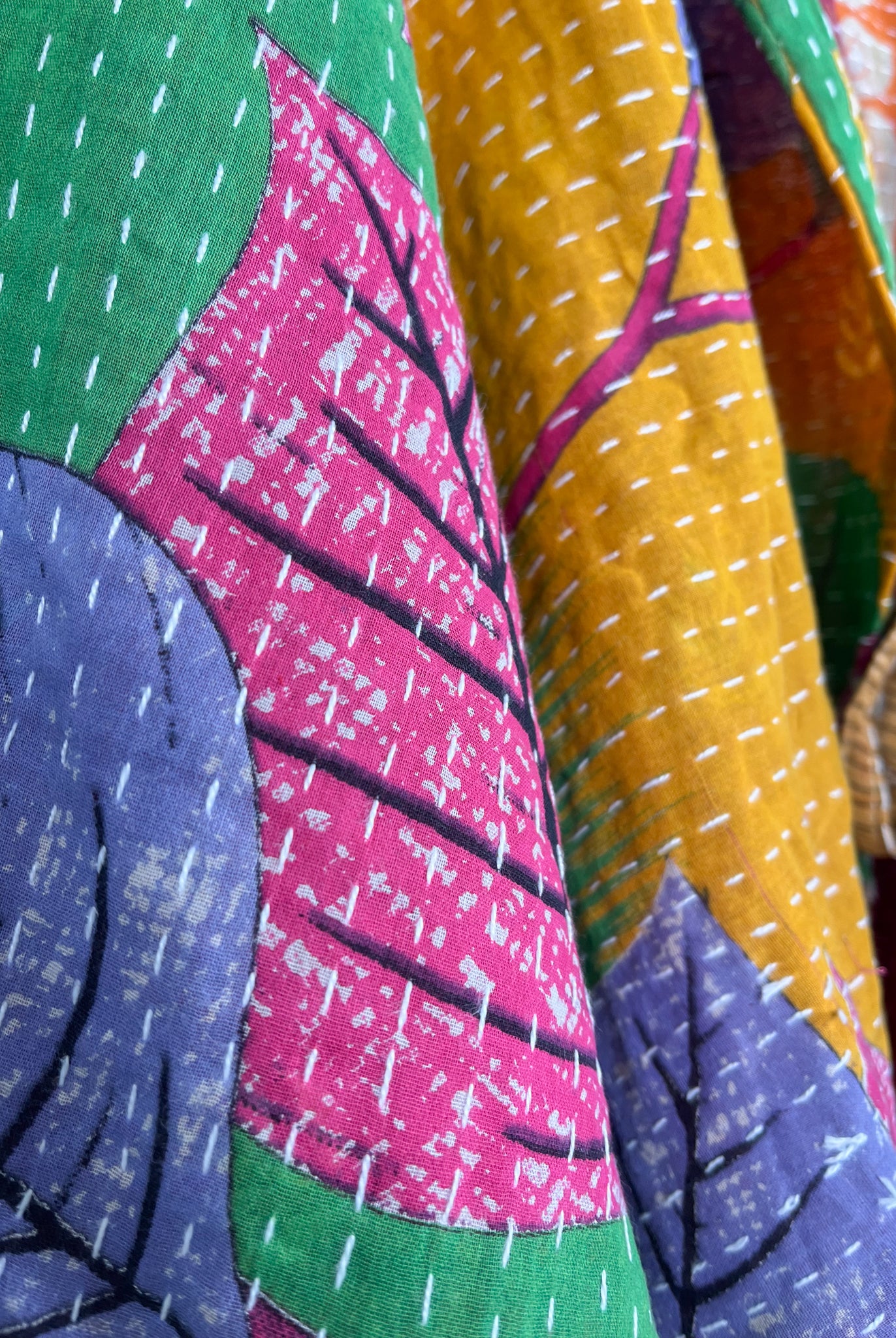 Upcycled kantha poncho - Love Protect Sustain